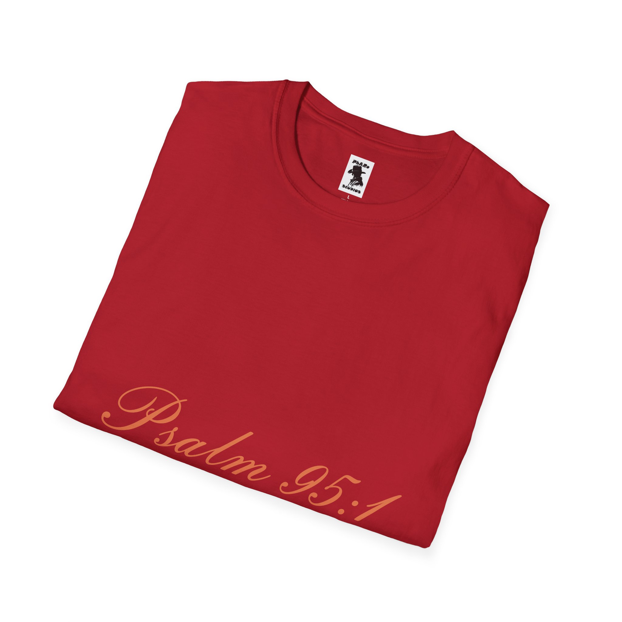 Inspirational Psalm 95:1 Unisex Softstyle T-Shirt - Image 40