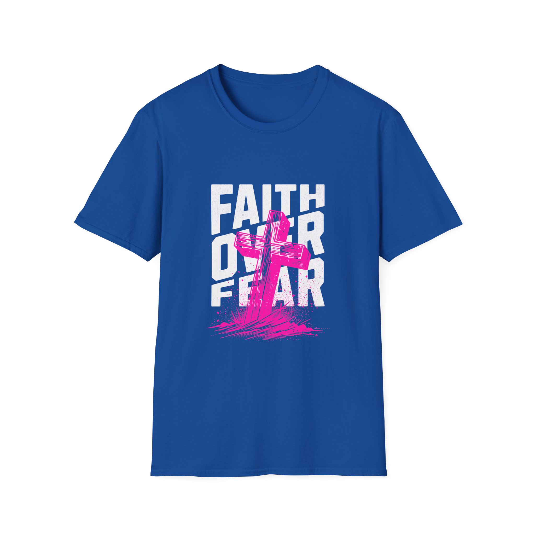 Faith Over Fear T‑Shirt — Pink Cross Christian Graphic Tee - Image 17