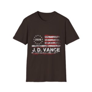 Patriotic 2028 Flag T-Shirt — J.D. Vance Distressed Campaign Design