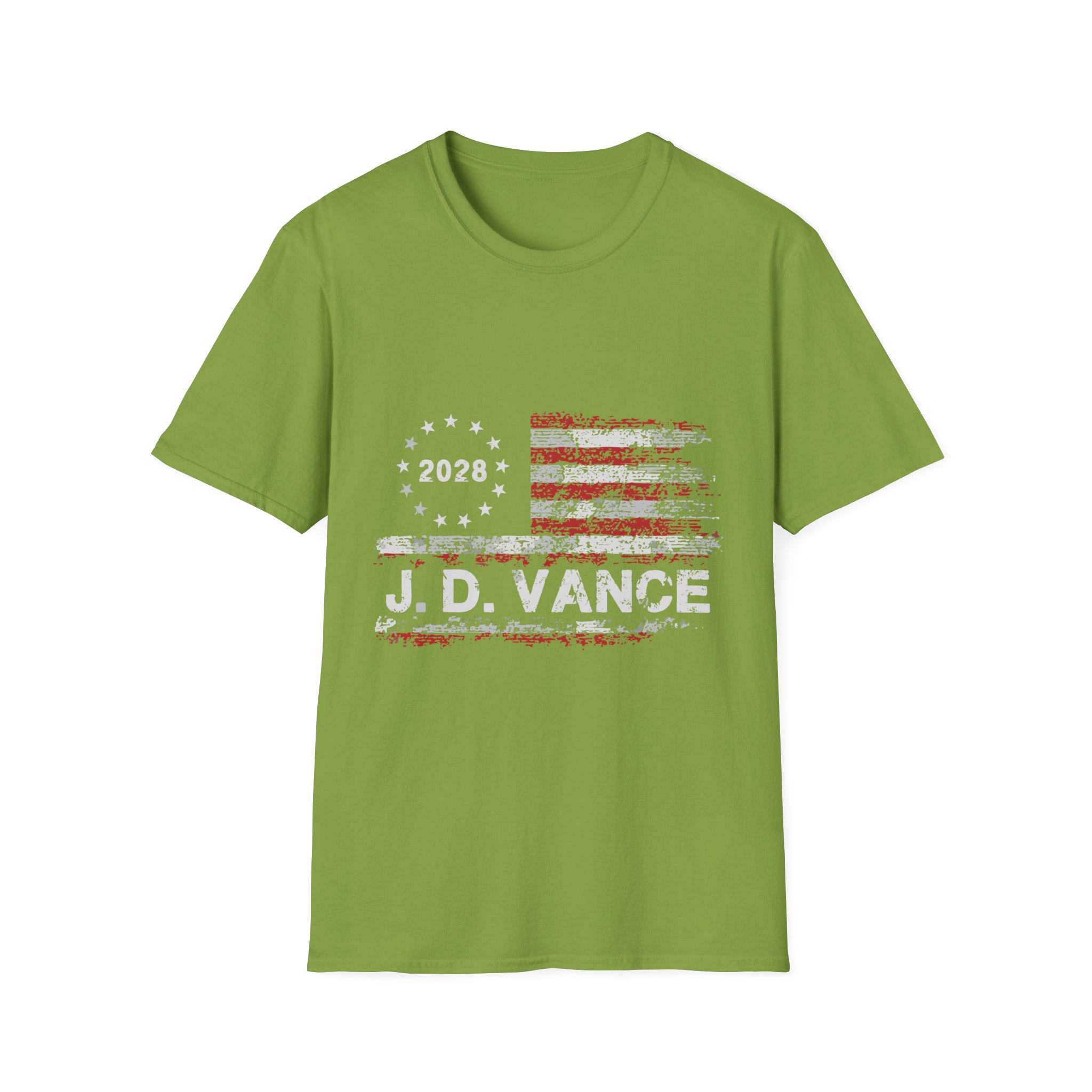 Patriotic 2028 Flag T-Shirt — J.D. Vance Distressed Campaign Design - Image 21