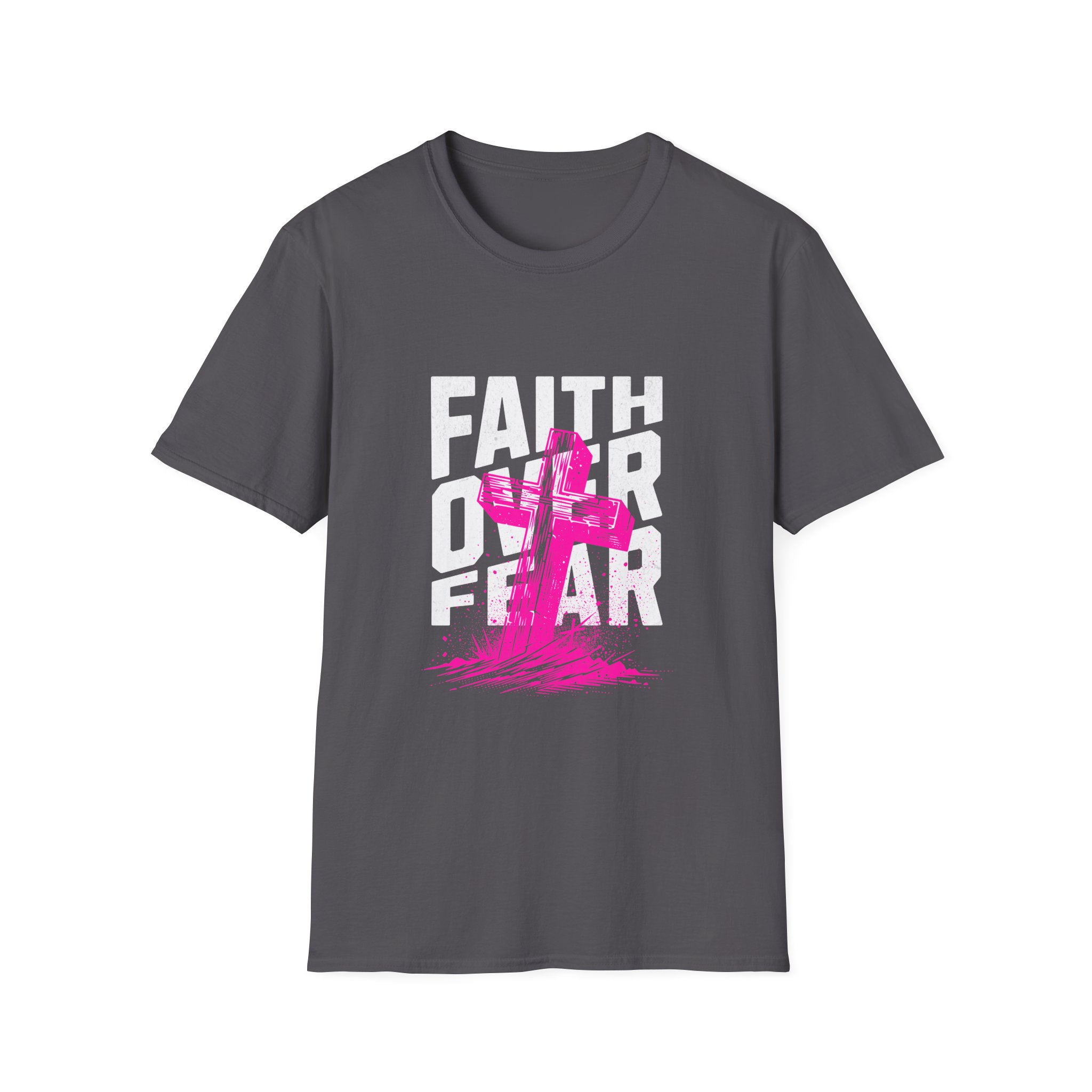 Faith Over Fear T‑Shirt — Pink Cross Christian Graphic Tee - Image 15