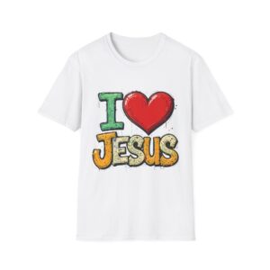 I Love Jesus T-Shirt — Colorful Heart Faith Tee
