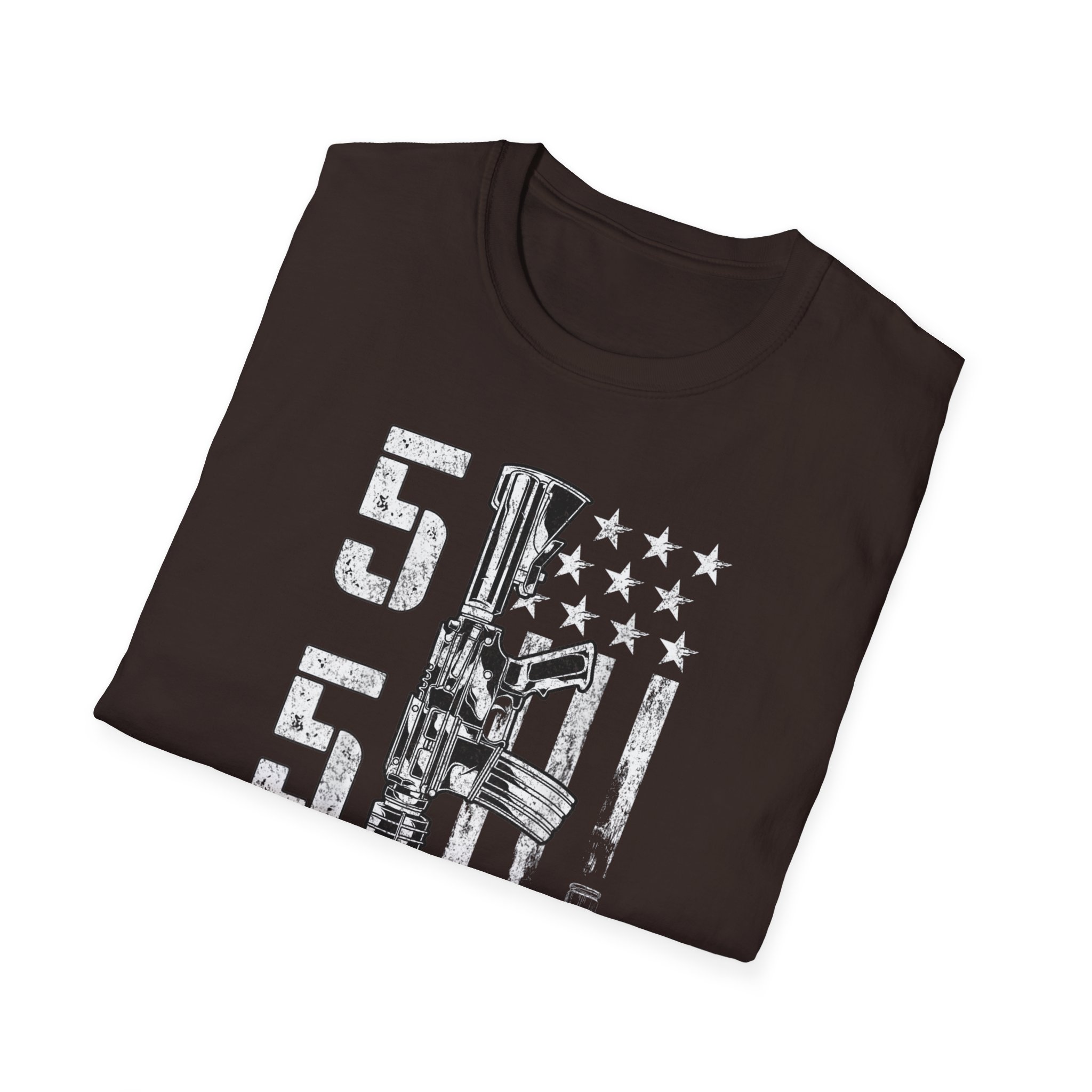 556 Flag Rifle T‑Shirt — Military Veteran Patriotic Ammo Design - Image 6