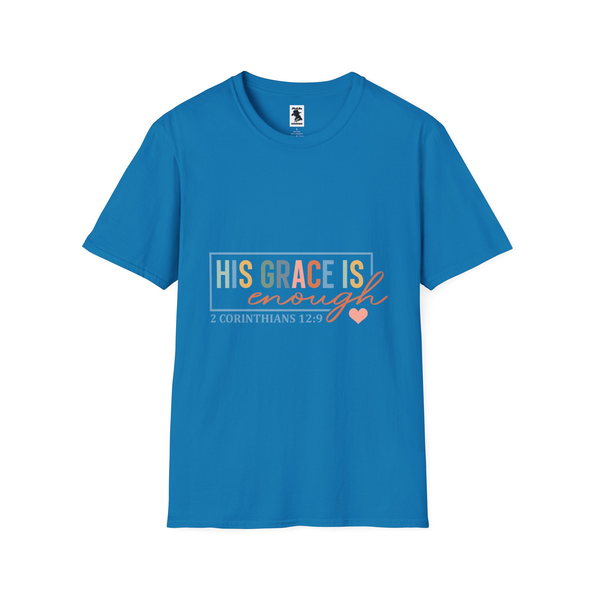 Inspirational Quote Unisex T-Shirt - 'His Grace Is Enough' - 2 Corinthians 12:9 - Image 25