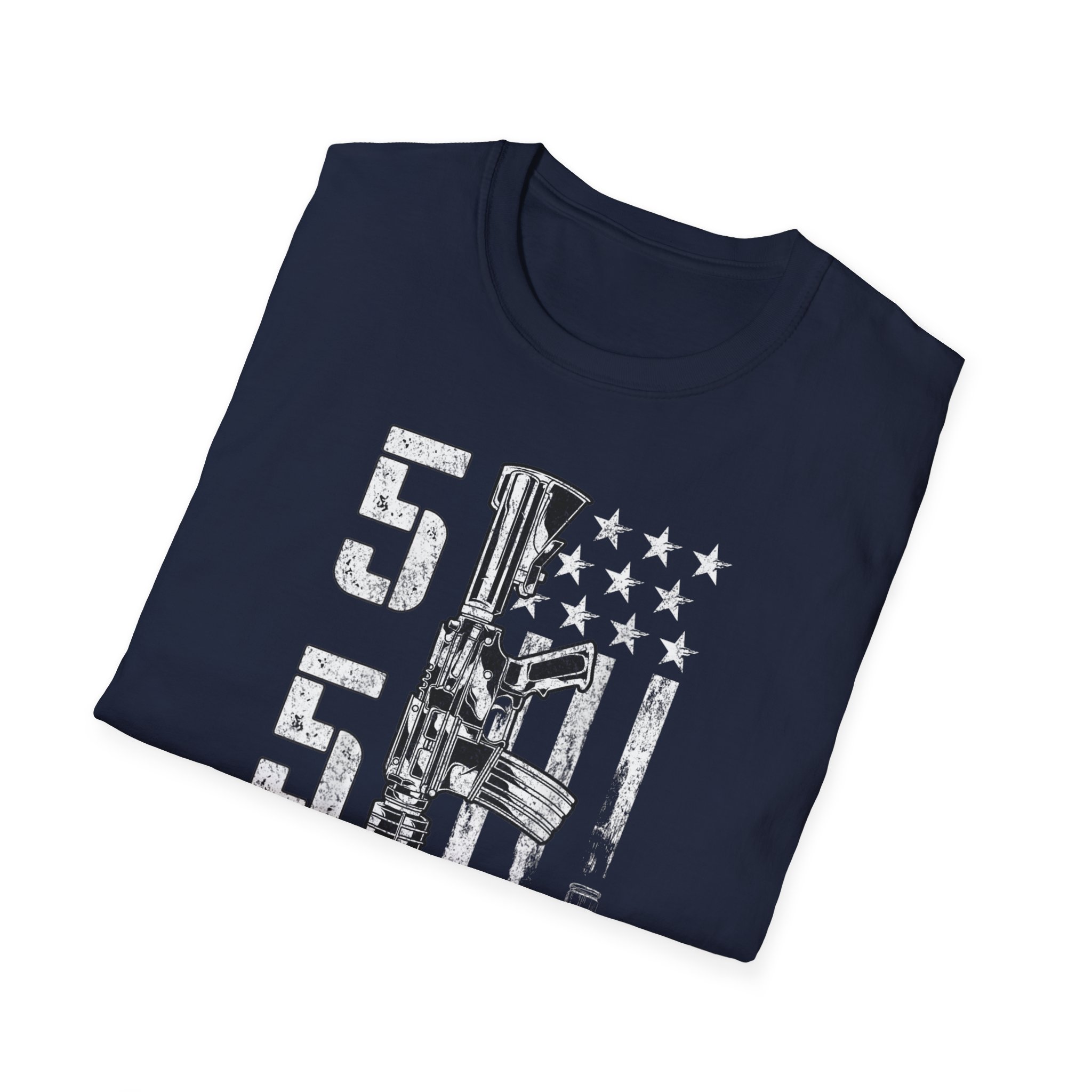 556 Flag Rifle T‑Shirt — Military Veteran Patriotic Ammo Design - Image 14