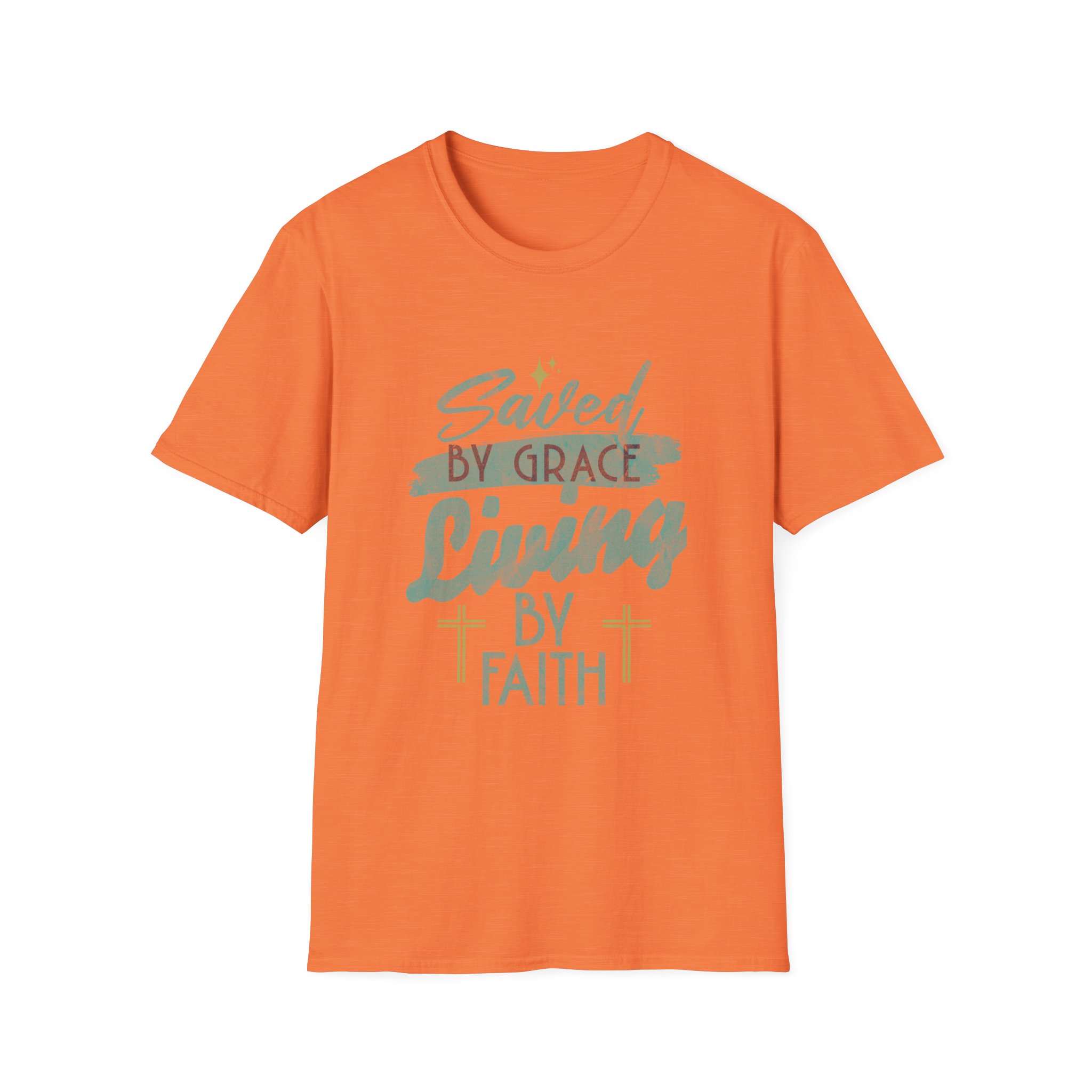 Saved by Grace, Living by Faith T-Shirt — Christian Faith Graphic Tee - Image 5