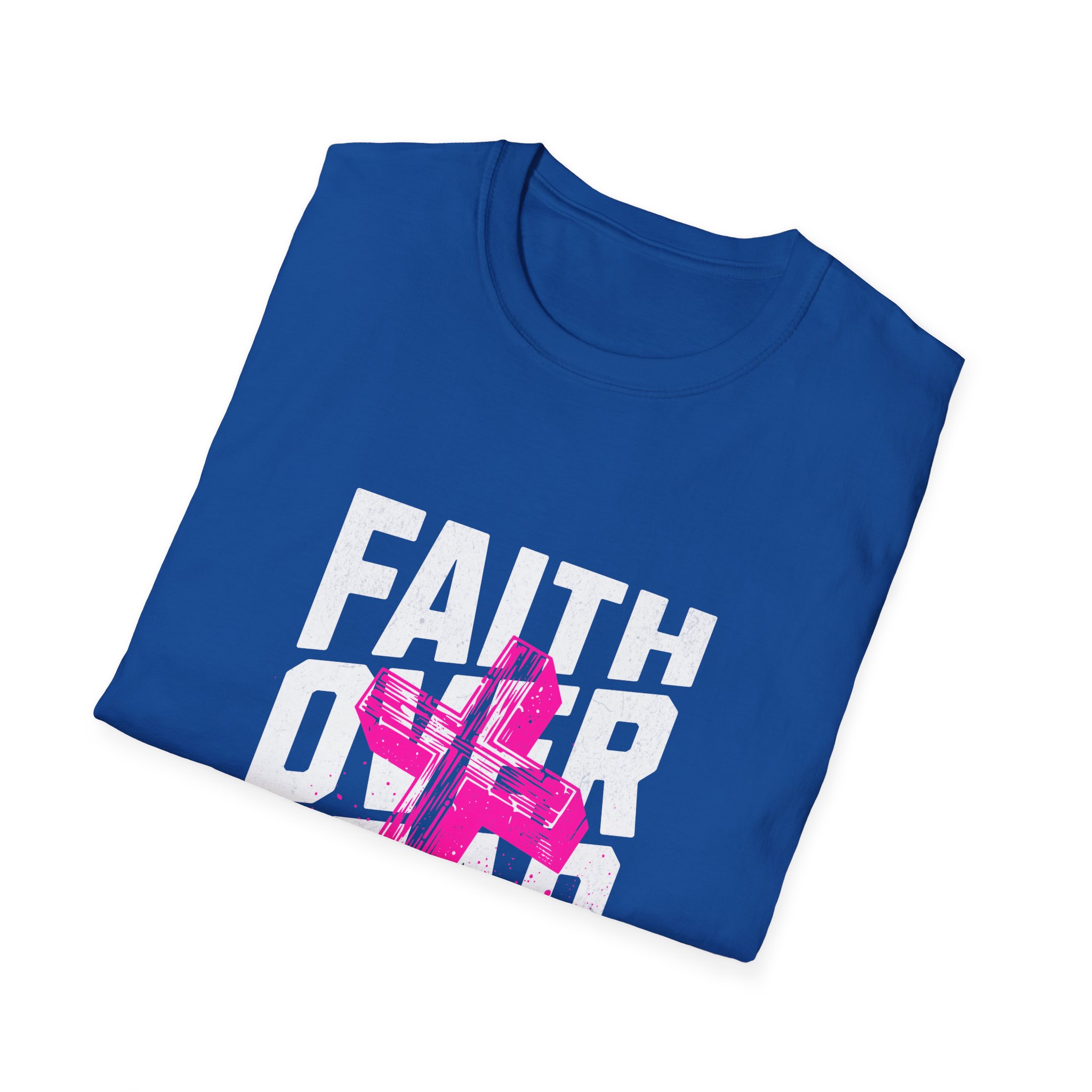 Faith Over Fear T‑Shirt — Pink Cross Christian Graphic Tee - Image 18