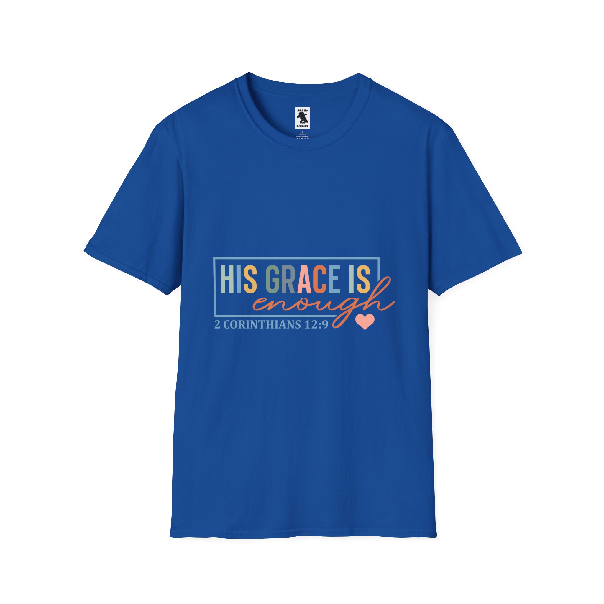 Inspirational Quote Unisex T-Shirt - 'His Grace Is Enough' - 2 Corinthians 12:9 - Image 29