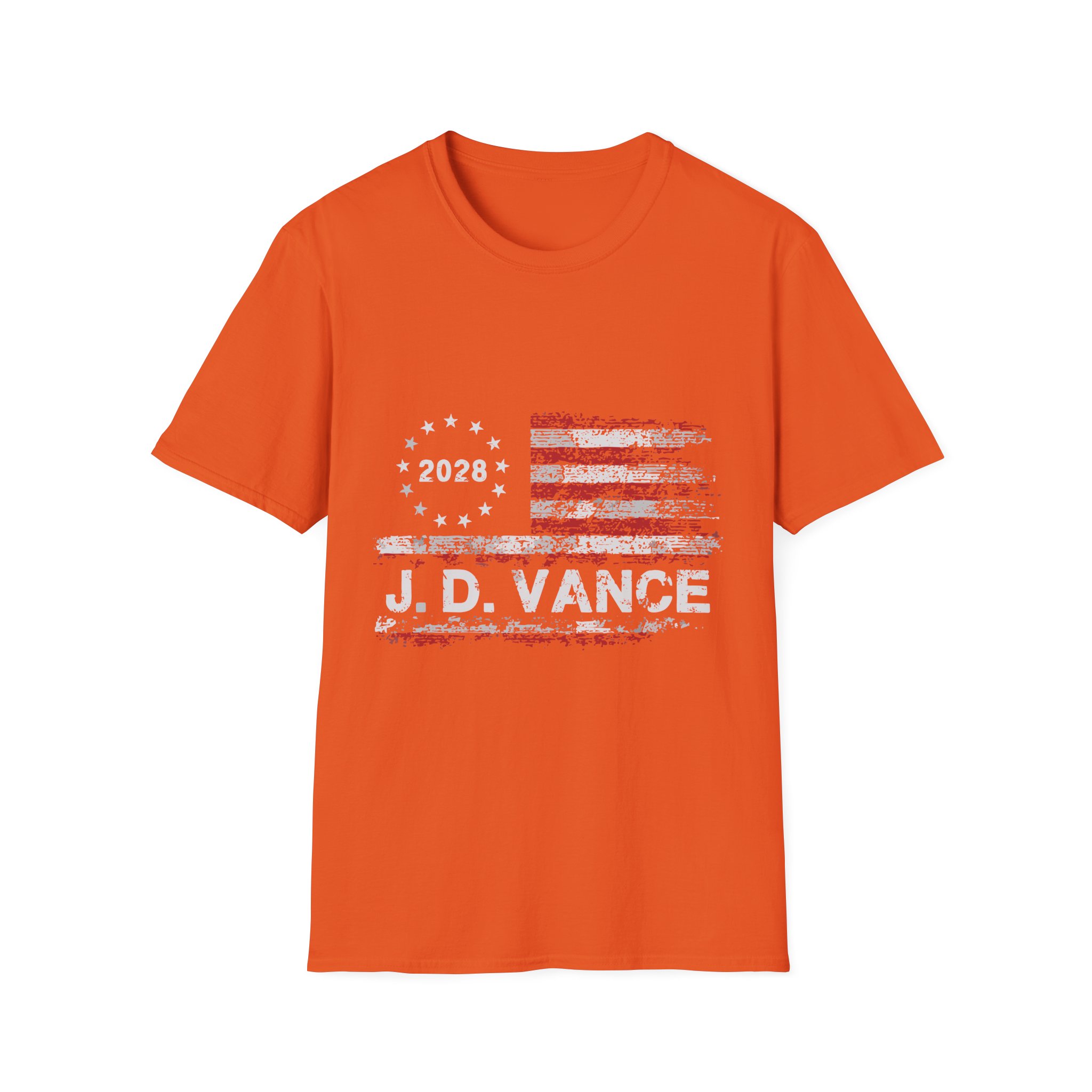 Patriotic 2028 Flag T-Shirt — J.D. Vance Distressed Campaign Design - Image 13