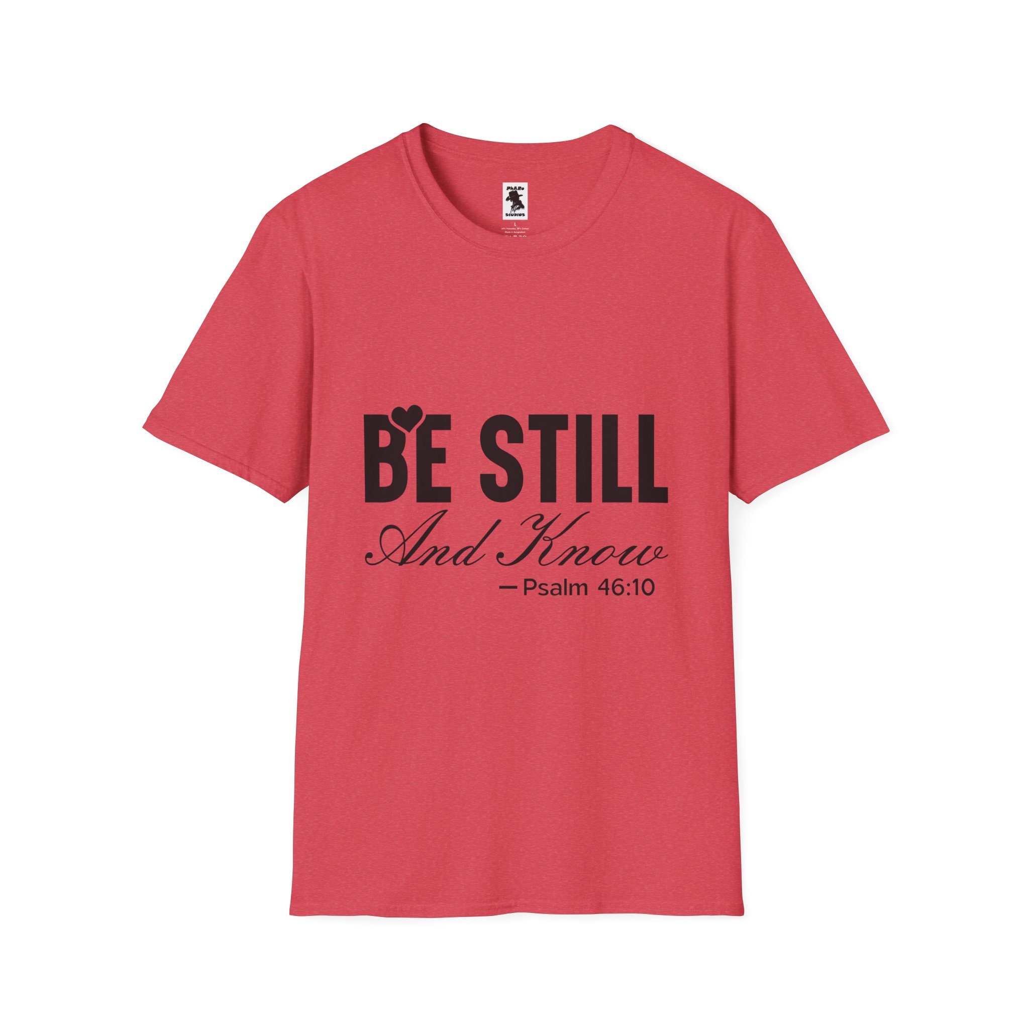 Be Still and Know Unisex Softstyle T-Shirt - Inspirational Christian Apparel - Image 49