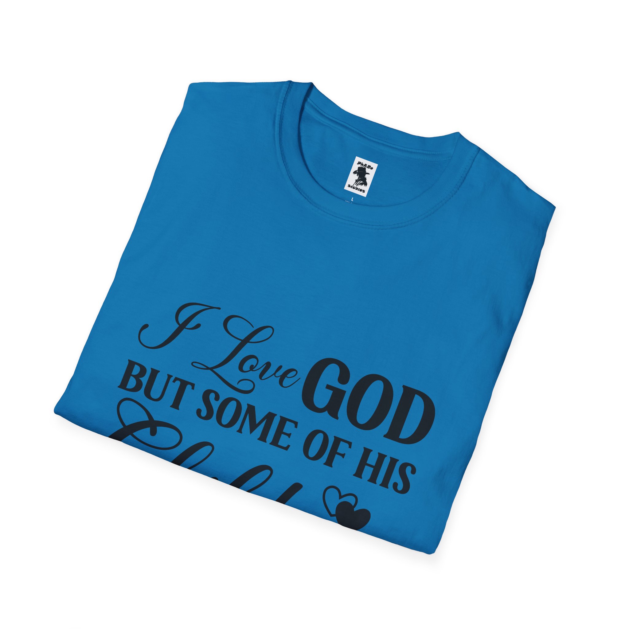 Funny Christian Unisex Softstyle T-Shirt - 'I Love GOD But Some of His Children Get on My Nerves' - Image 28
