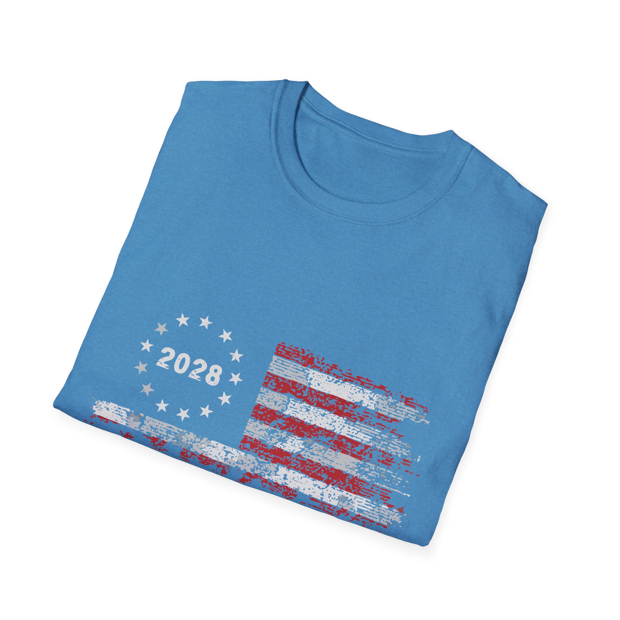 Patriotic 2028 Flag T-Shirt — J.D. Vance Distressed Campaign Design - Image 32