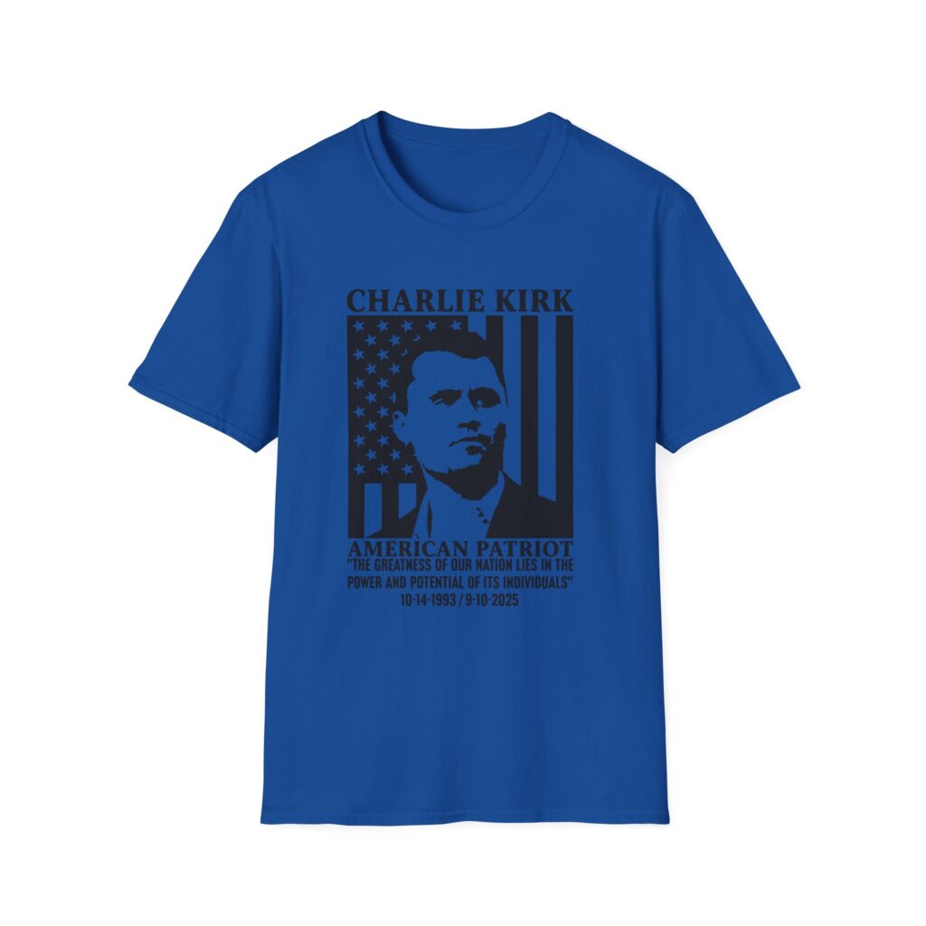 Charlie Kirk American Patriot T-Shirt — Portrait Flag Graphic Tee