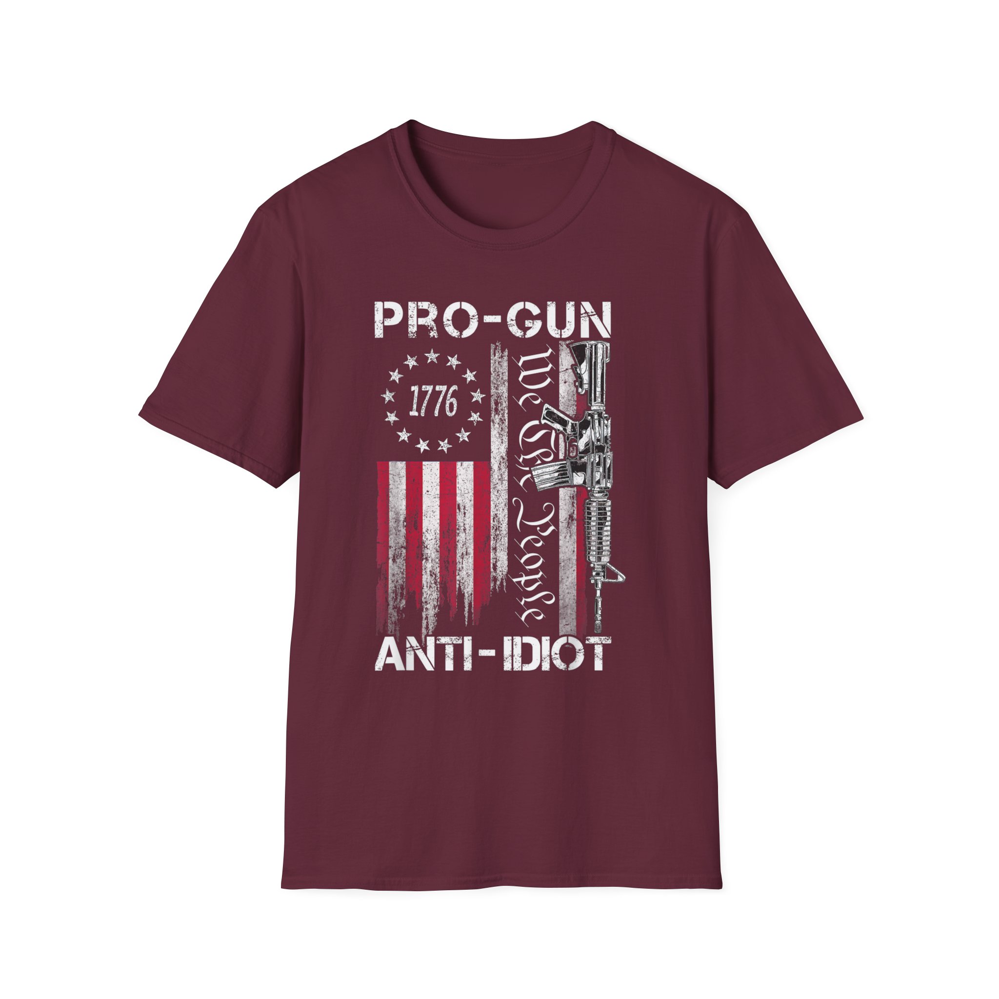 Pro-Gun Anti-Idiot T-Shirt — 1776 American Flag & 'We The People' Rifle Tee - Image 5