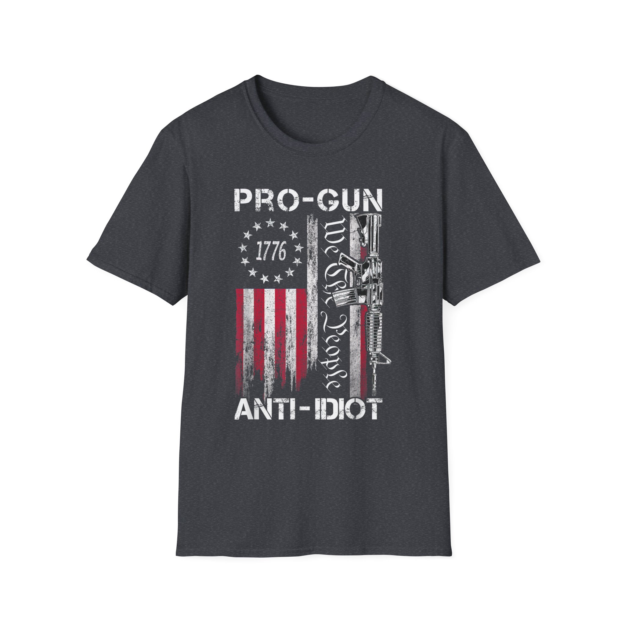 Pro-Gun Anti-Idiot T-Shirt — 1776 American Flag & 'We The People' Rifle Tee - Image 11