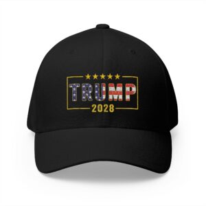 Trump 2028 Embroidered Baseball Cap — Patriotic American Flag Design
