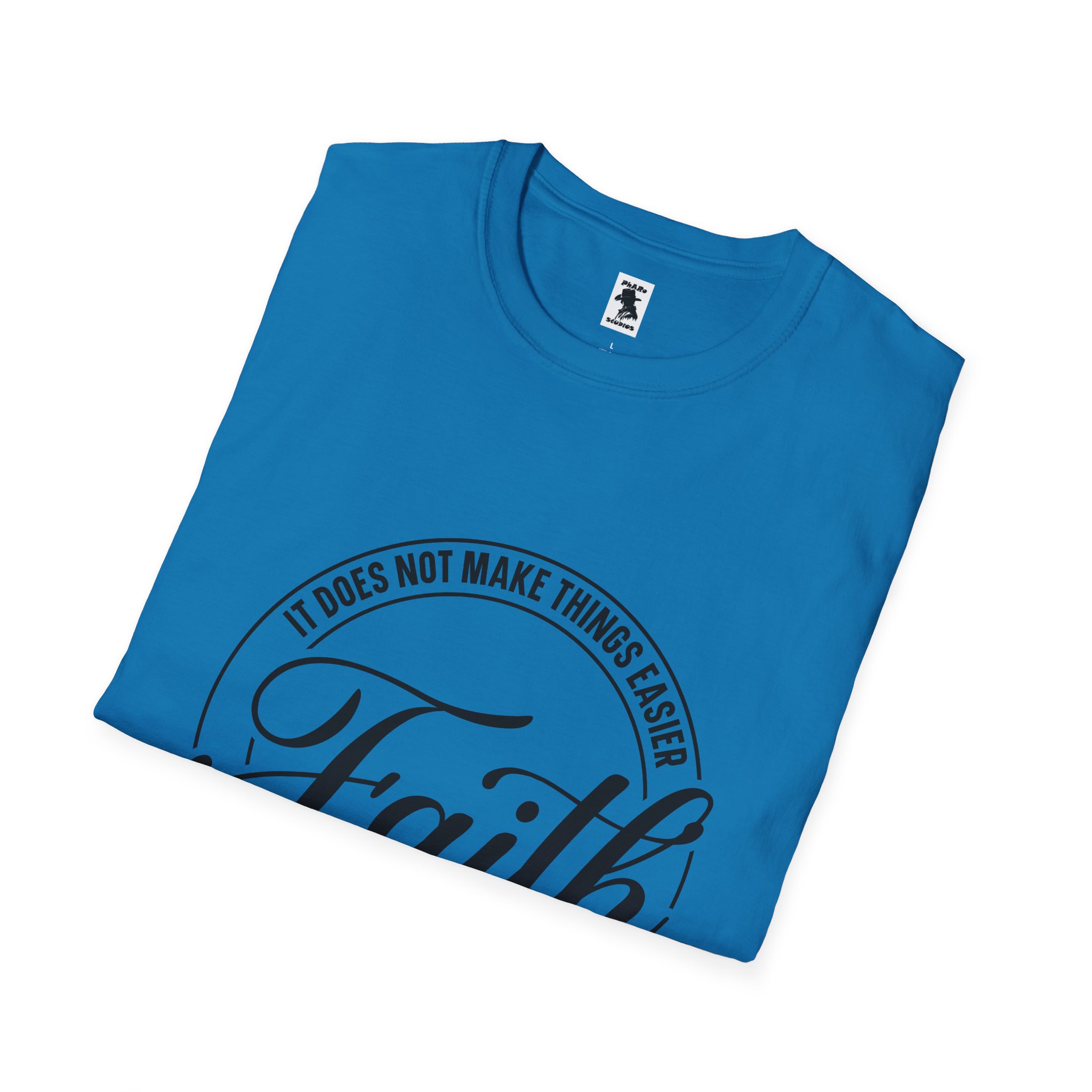 Inspirational Faith T-Shirt - Unisex Softstyle Tee with Luke 1:37 Quote - Image 4
