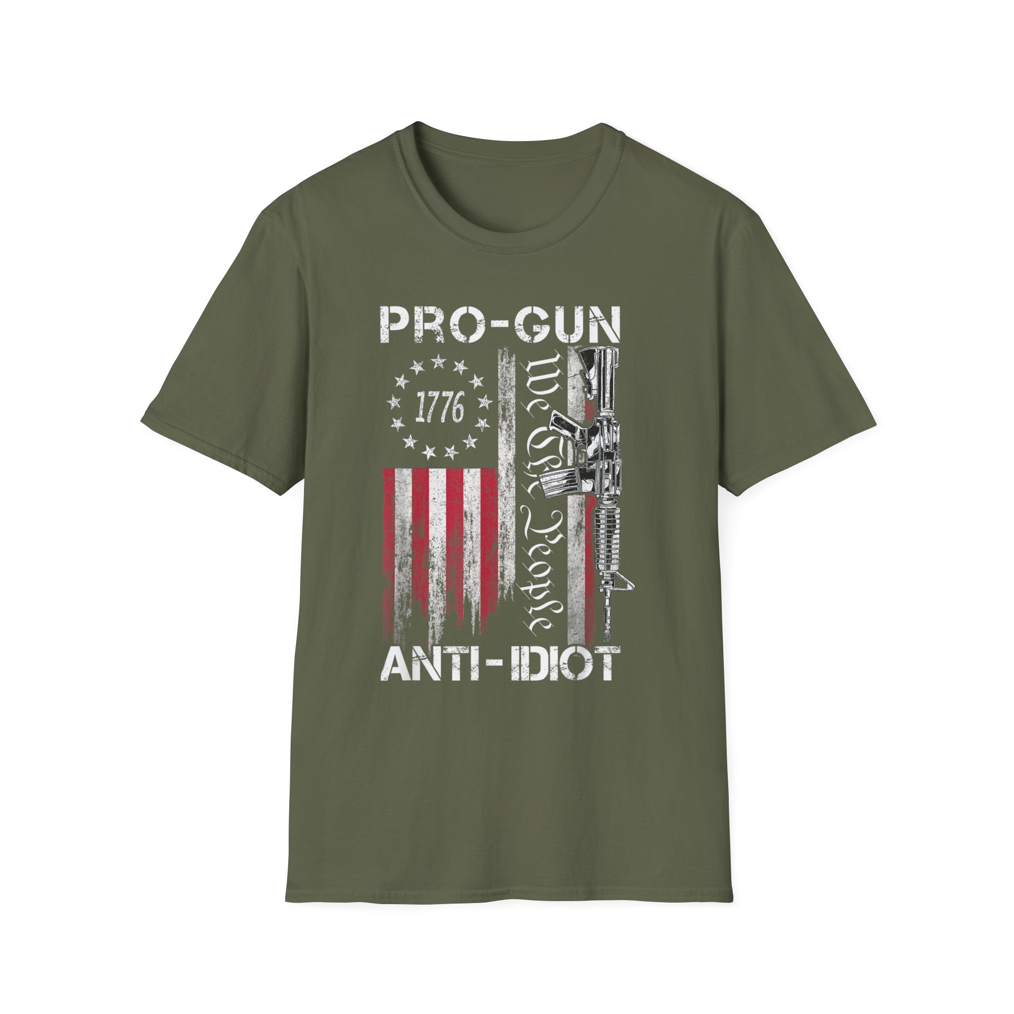 Pro-Gun Anti-Idiot T-Shirt — 1776 American Flag & 'We The People' Rifle Tee - Image 9