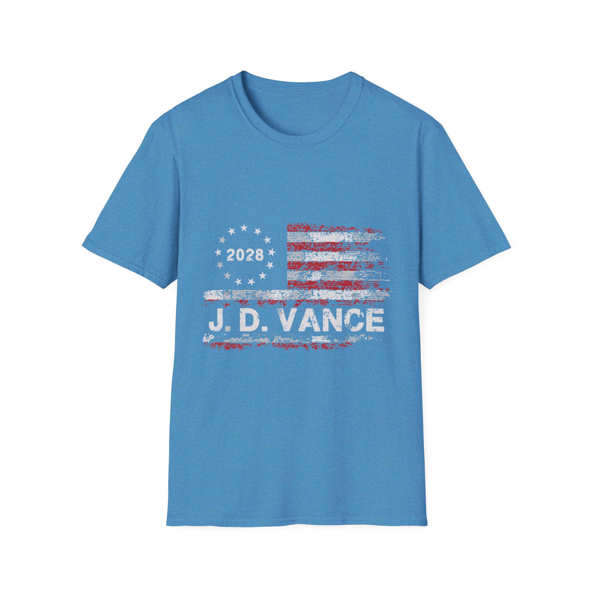 Patriotic 2028 Flag T-Shirt — J.D. Vance Distressed Campaign Design - Image 29