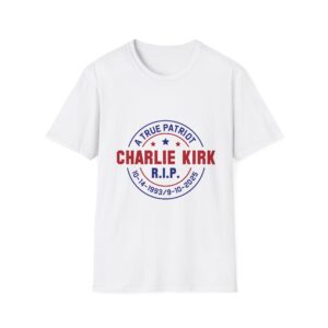 T-Shirt — "Charlie Kirk R.I.P. A True Patriot" Memorial Tee
