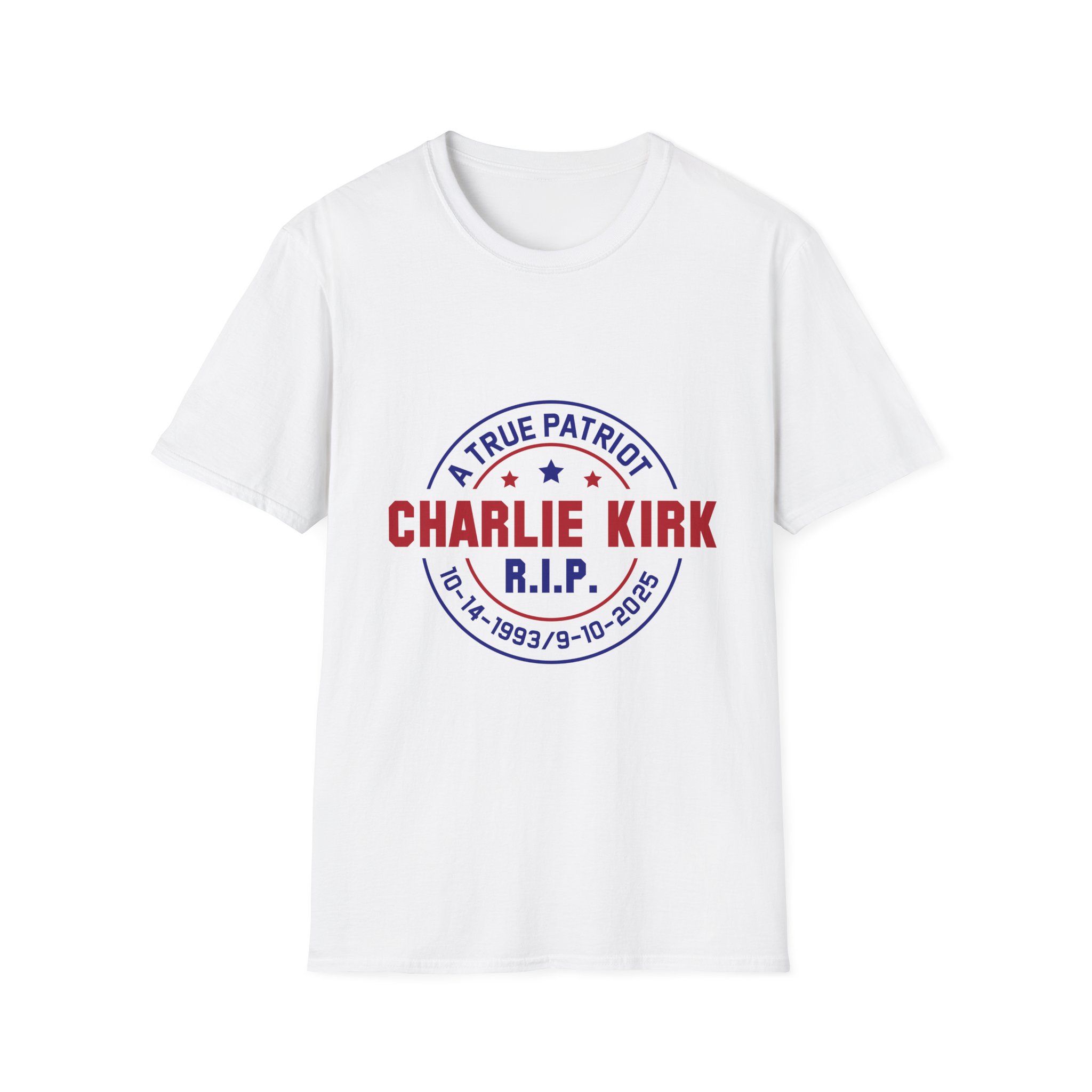 T-Shirt — "Charlie Kirk R.I.P. A True Patriot" Memorial Tee