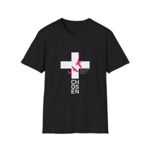 Chosen Cross T-Shirt — Faith Graphic Tee with Pink Doves