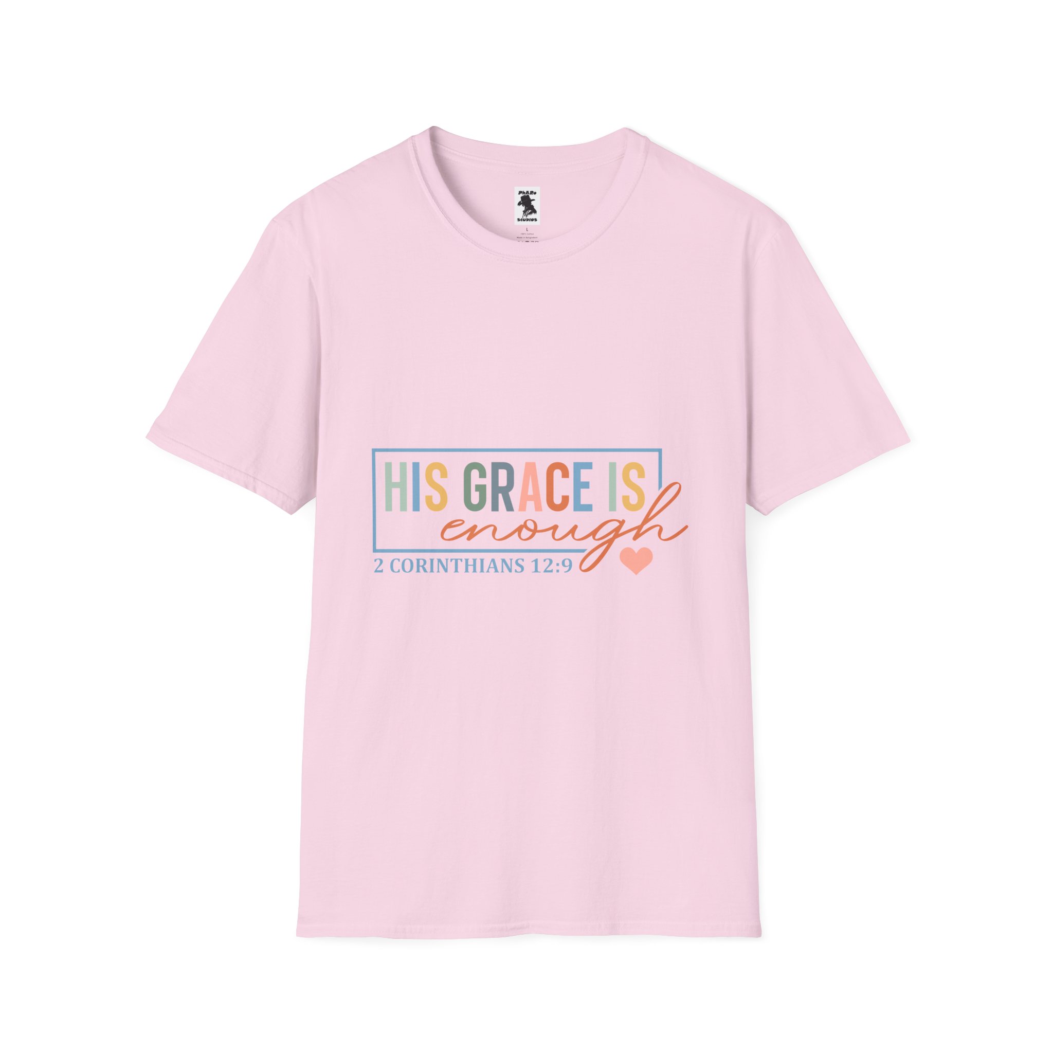 Inspirational Quote Unisex T-Shirt - 'His Grace Is Enough' - 2 Corinthians 12:9 - Image 37