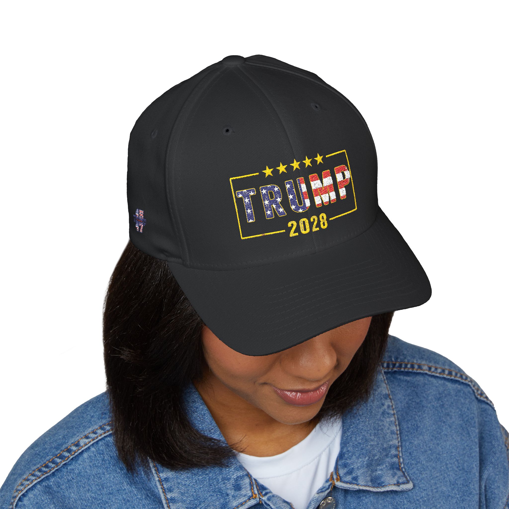 Trump 2028 Embroidered Baseball Cap — Patriotic American Flag Design - Image 3