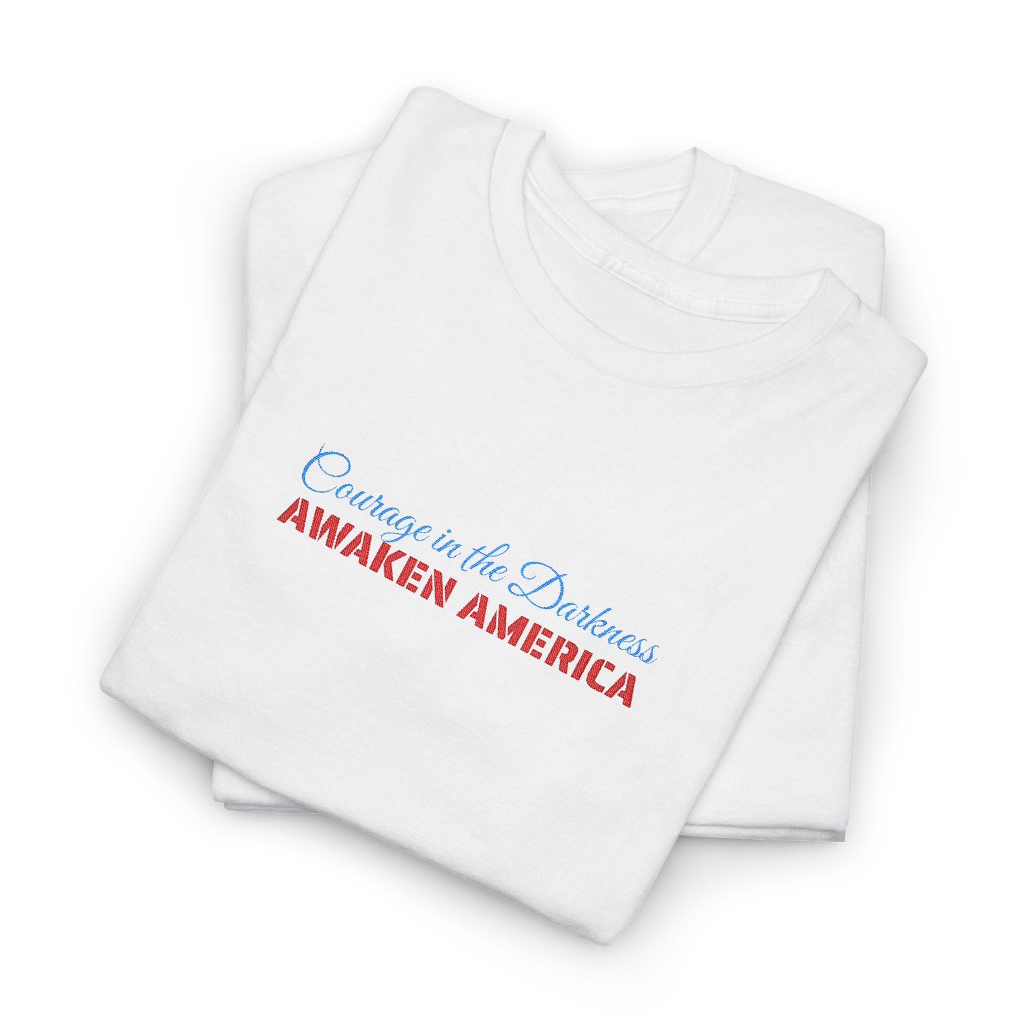Courage in the Darkness Unisex Embroidered Cotton T-Shirt, Patriotic Tee, Independence Day Gift, Casual Wear, Everyday Comfort - Image 3