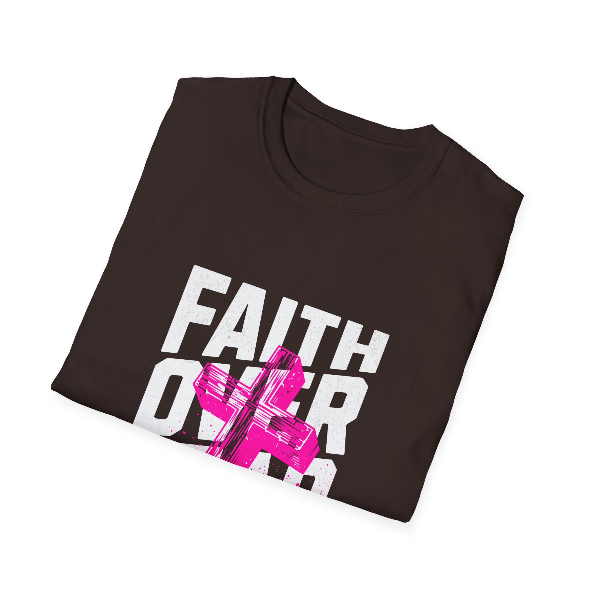 Faith Over Fear T‑Shirt — Pink Cross Christian Graphic Tee - Image 8