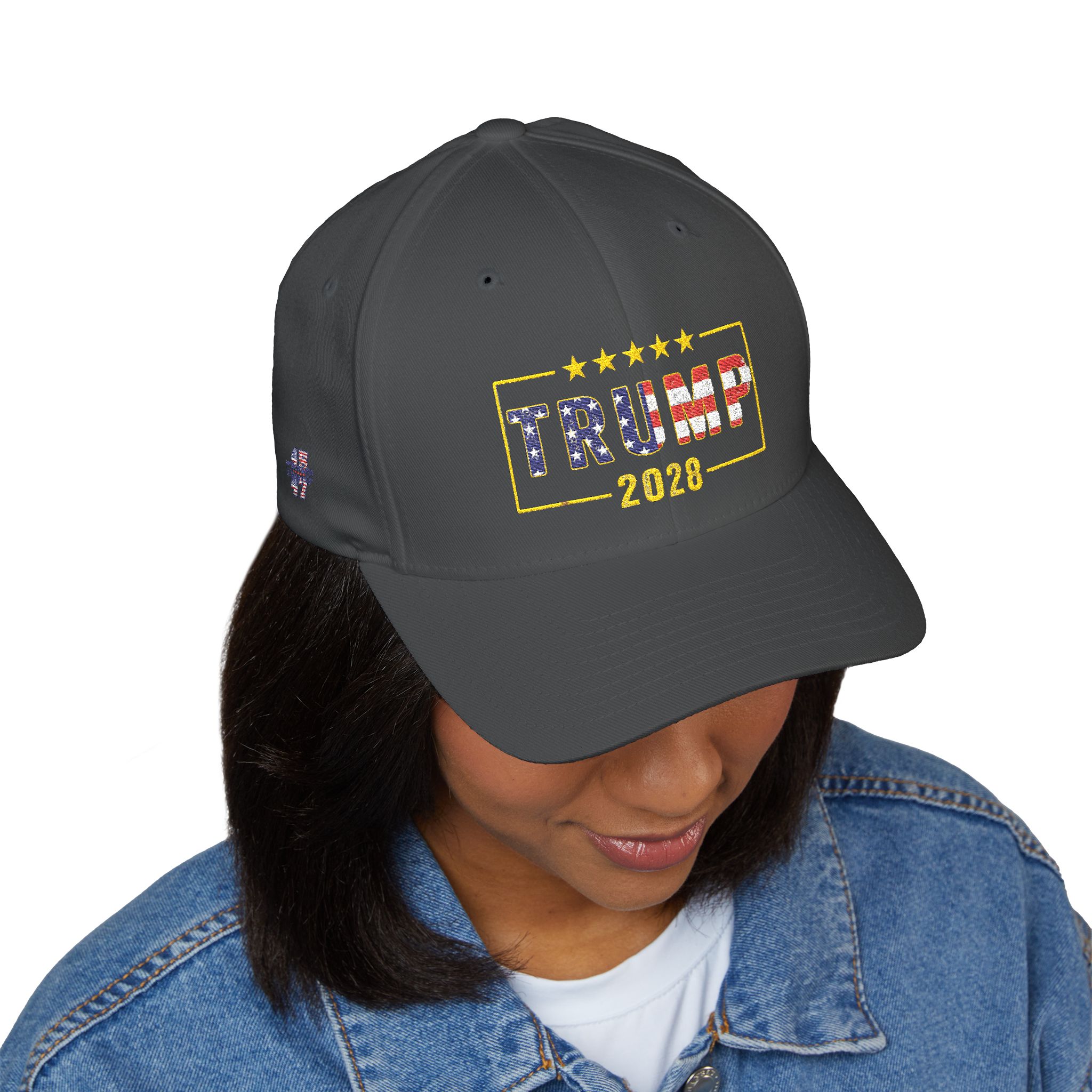 Trump 2028 Embroidered Baseball Cap — Patriotic American Flag Design - Image 15