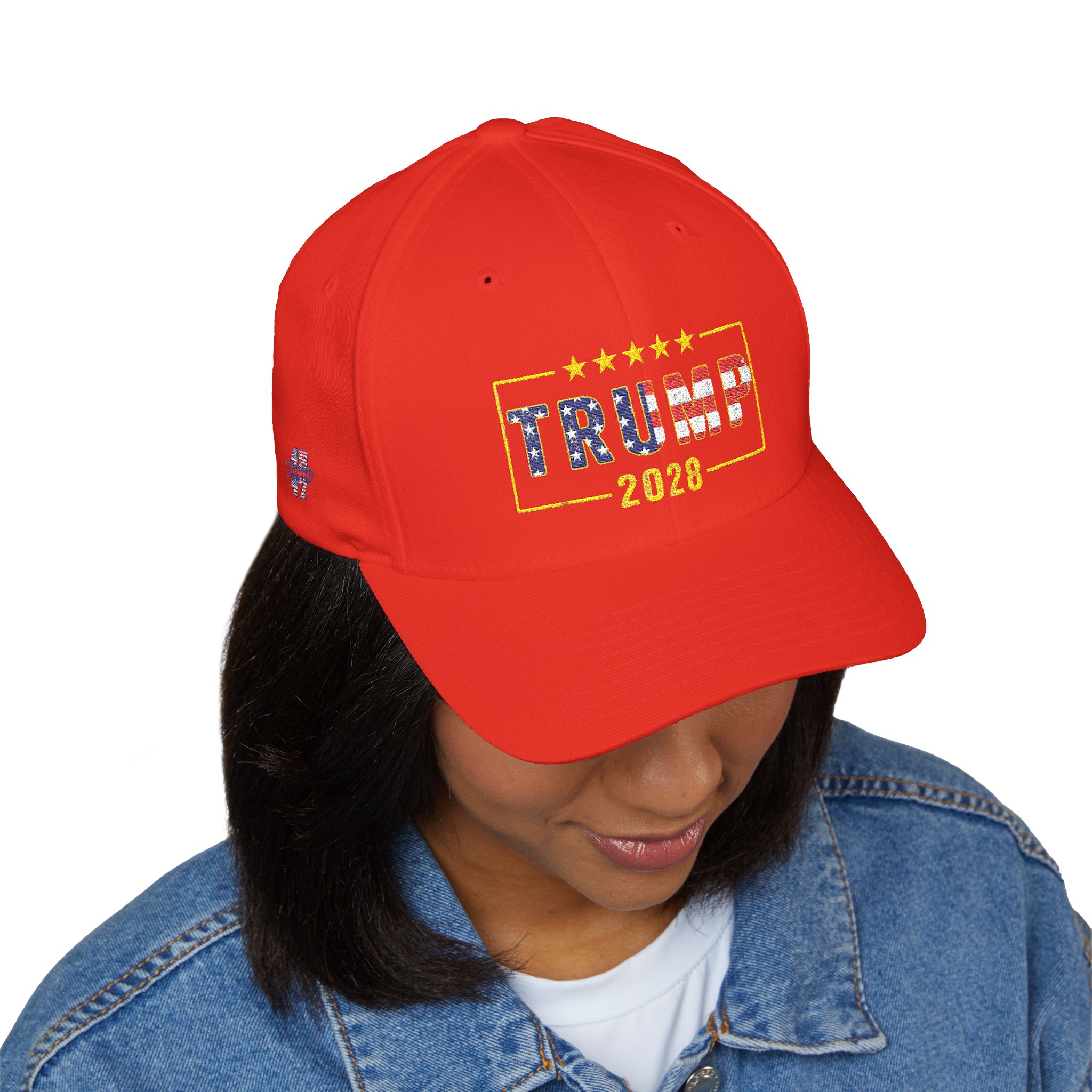 Trump 2028 Embroidered Baseball Cap — Patriotic American Flag Design - Image 43