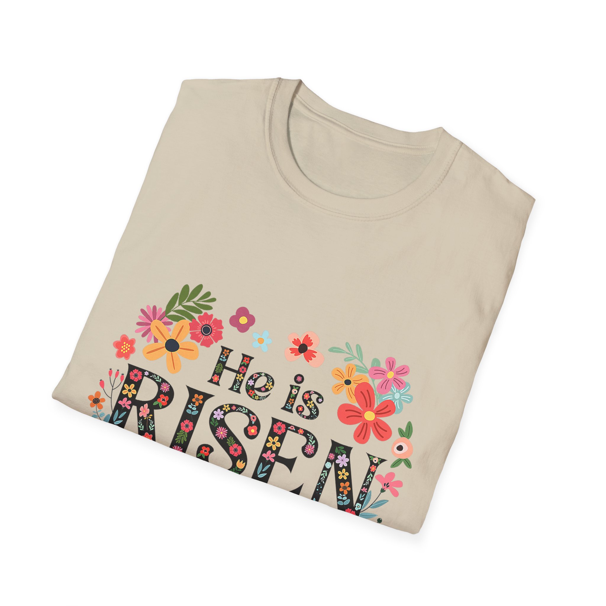 He Is Risen Floral T-Shirt — Matthew 28:6 Easter Christian Tee - Image 6