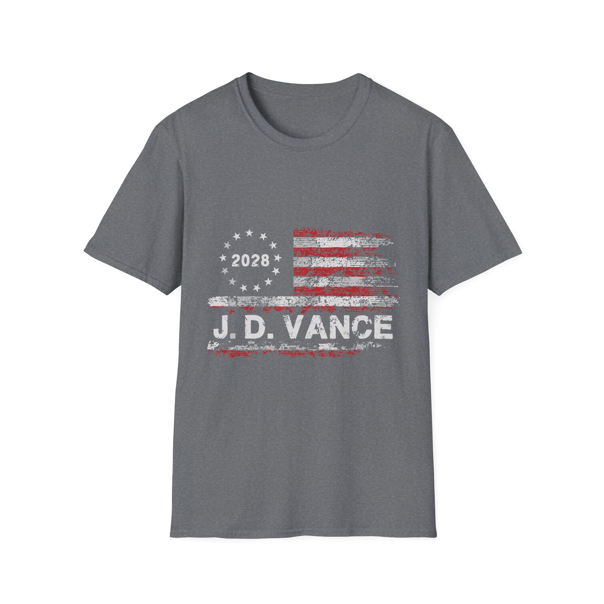 Patriotic 2028 Flag T-Shirt — J.D. Vance Distressed Campaign Design - Image 25
