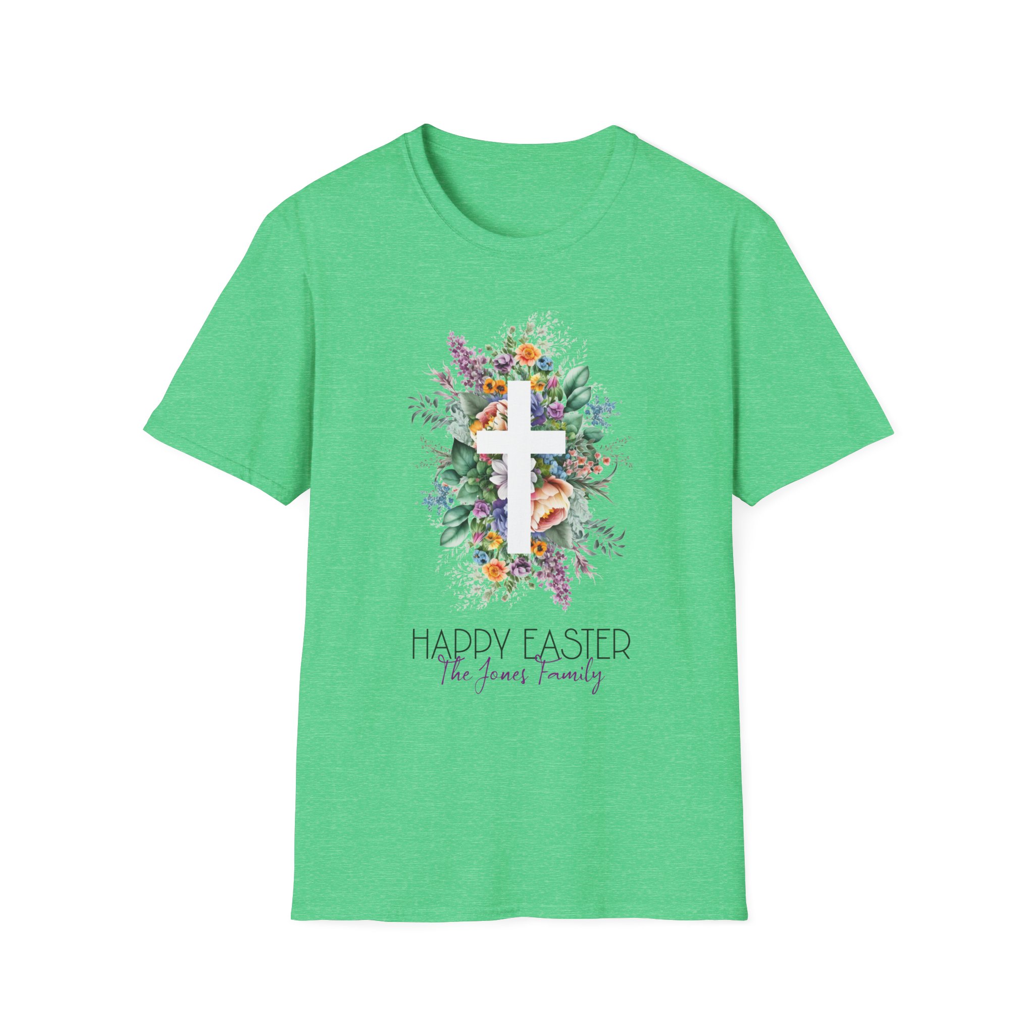 Easter Floral Cross T-Shirt — "Happy Easter" Personalized Family Tee - Image 9