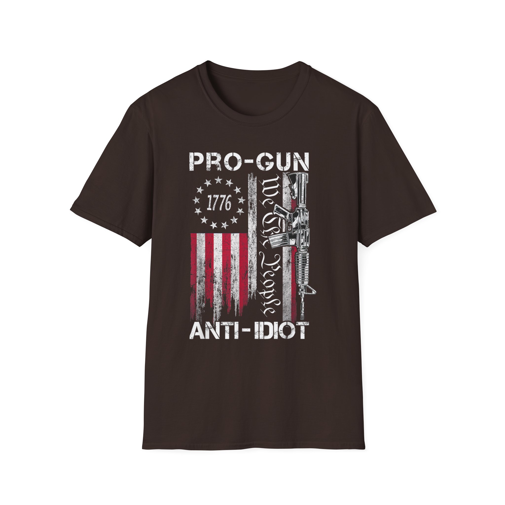 Pro-Gun Anti-Idiot T-Shirt — 1776 American Flag & 'We The People' Rifle Tee - Image 7