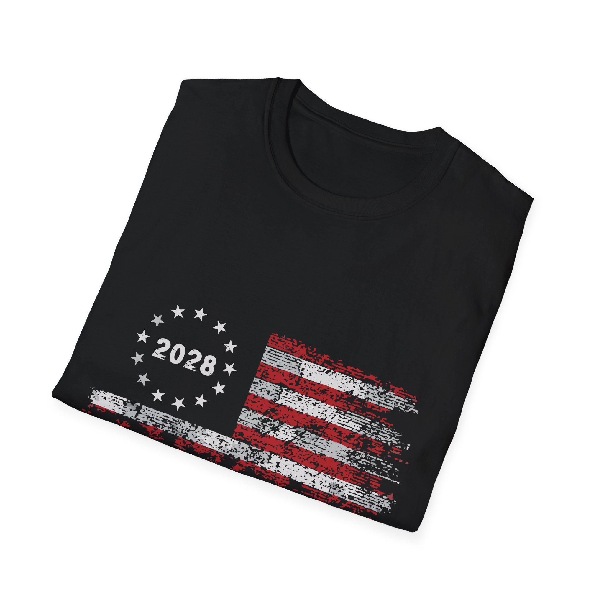 Patriotic 2028 Flag T-Shirt — J.D. Vance Distressed Campaign Design - Image 8