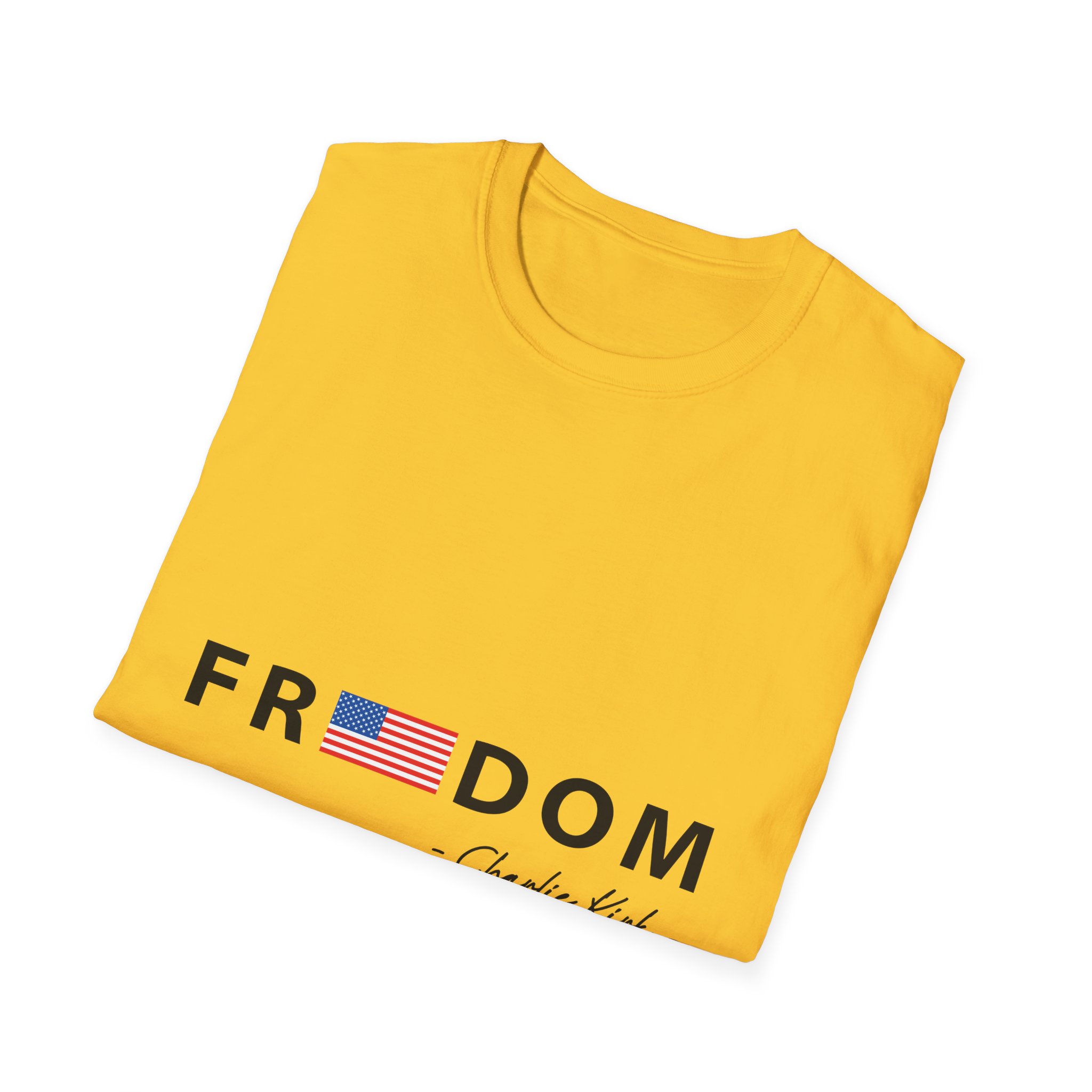 Freedom T-Shirt — "Freedom" with American Flag Graphic - Image 2