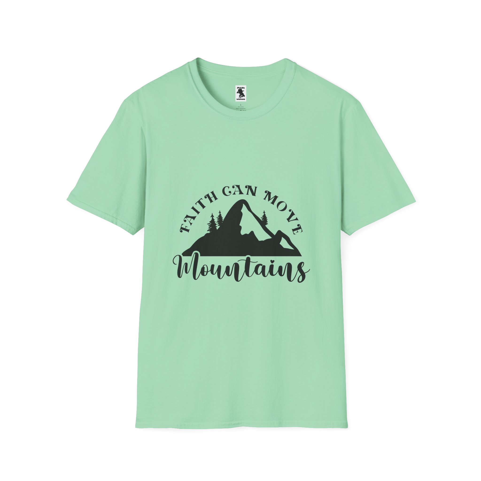 Inspirational Unisex Softstyle T-Shirt - 'Faith Can Move Mountains' - Image 17