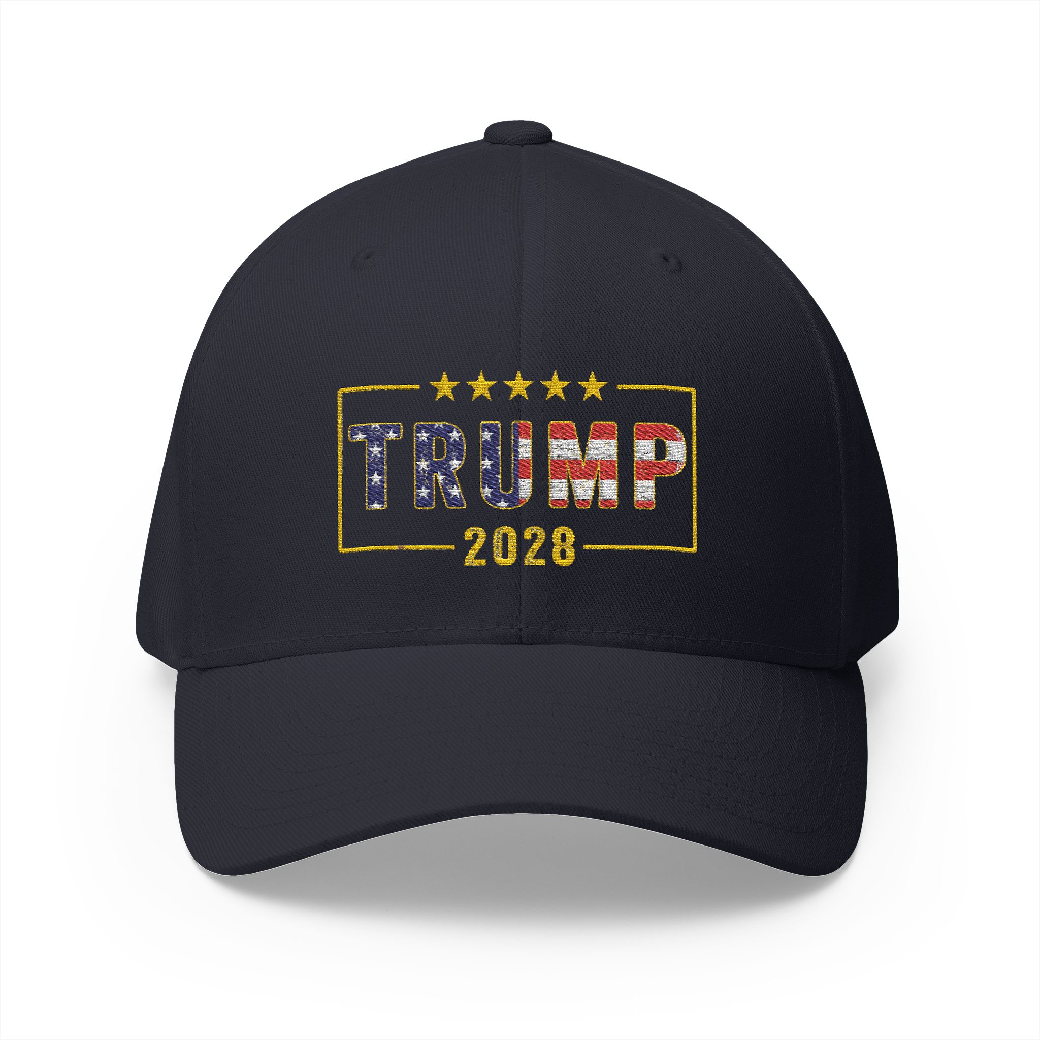 Trump 2028 Embroidered Baseball Cap — Patriotic American Flag Design - Image 37