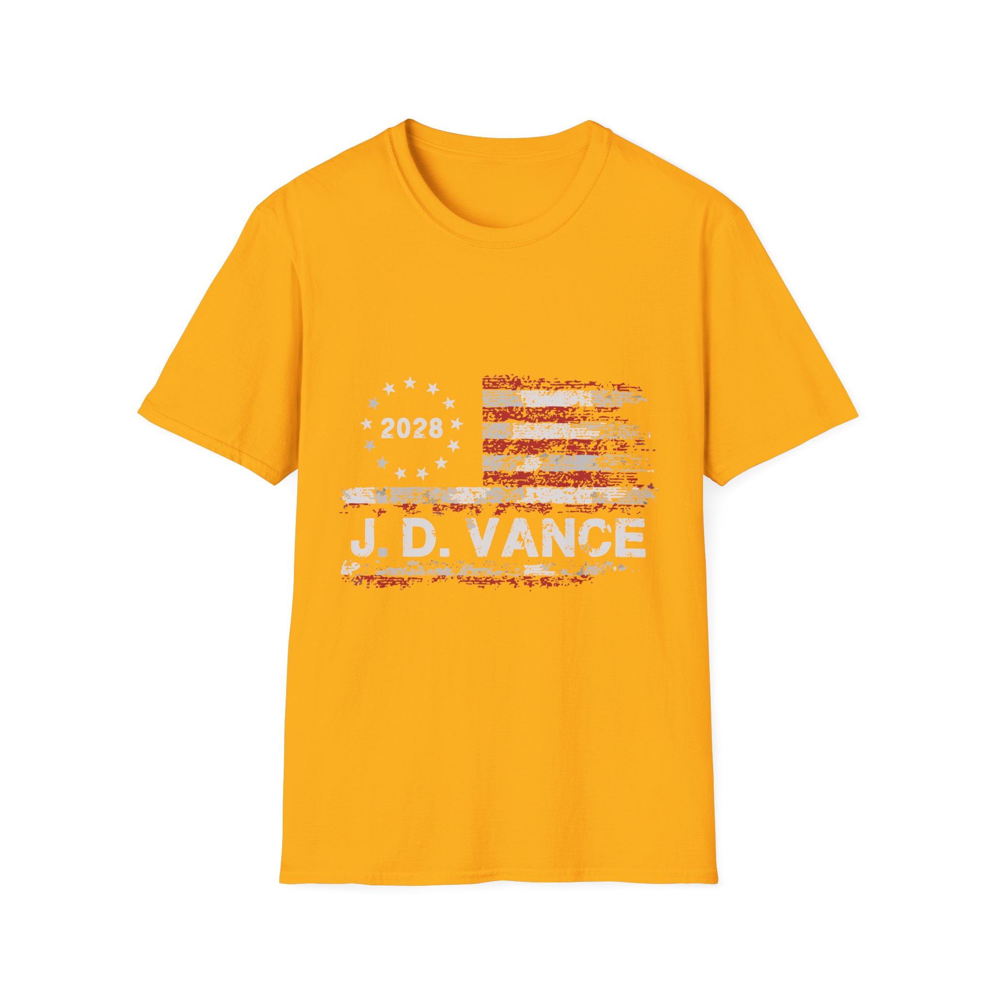 Patriotic 2028 Flag T-Shirt — J.D. Vance Distressed Campaign Design - Image 9