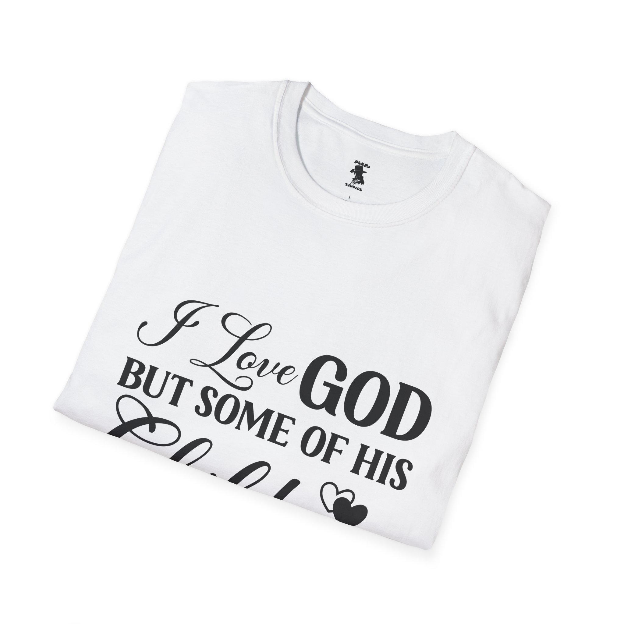 Funny Christian Unisex Softstyle T-Shirt - 'I Love GOD But Some of His Children Get on My Nerves' - Image 8