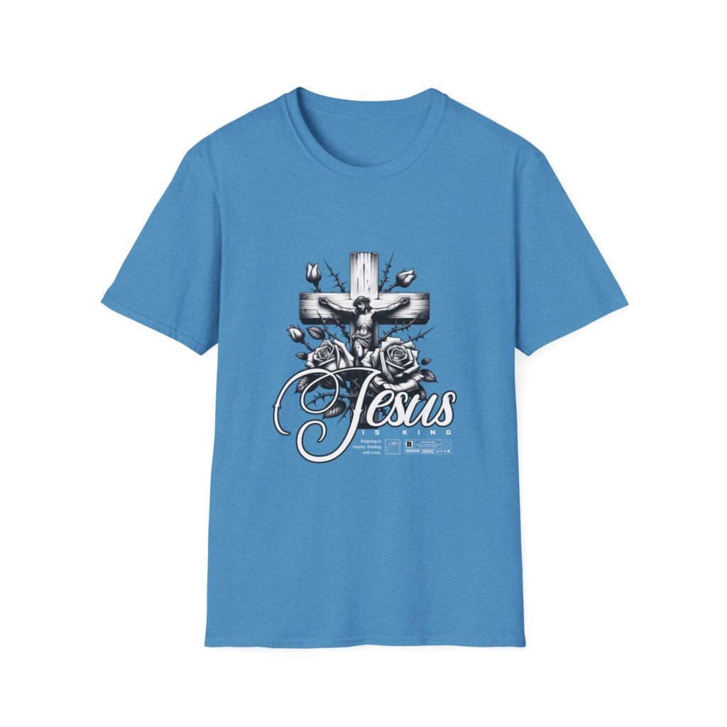 Jesus Cross T-Shirt — Floral Crucifix Faith Tee