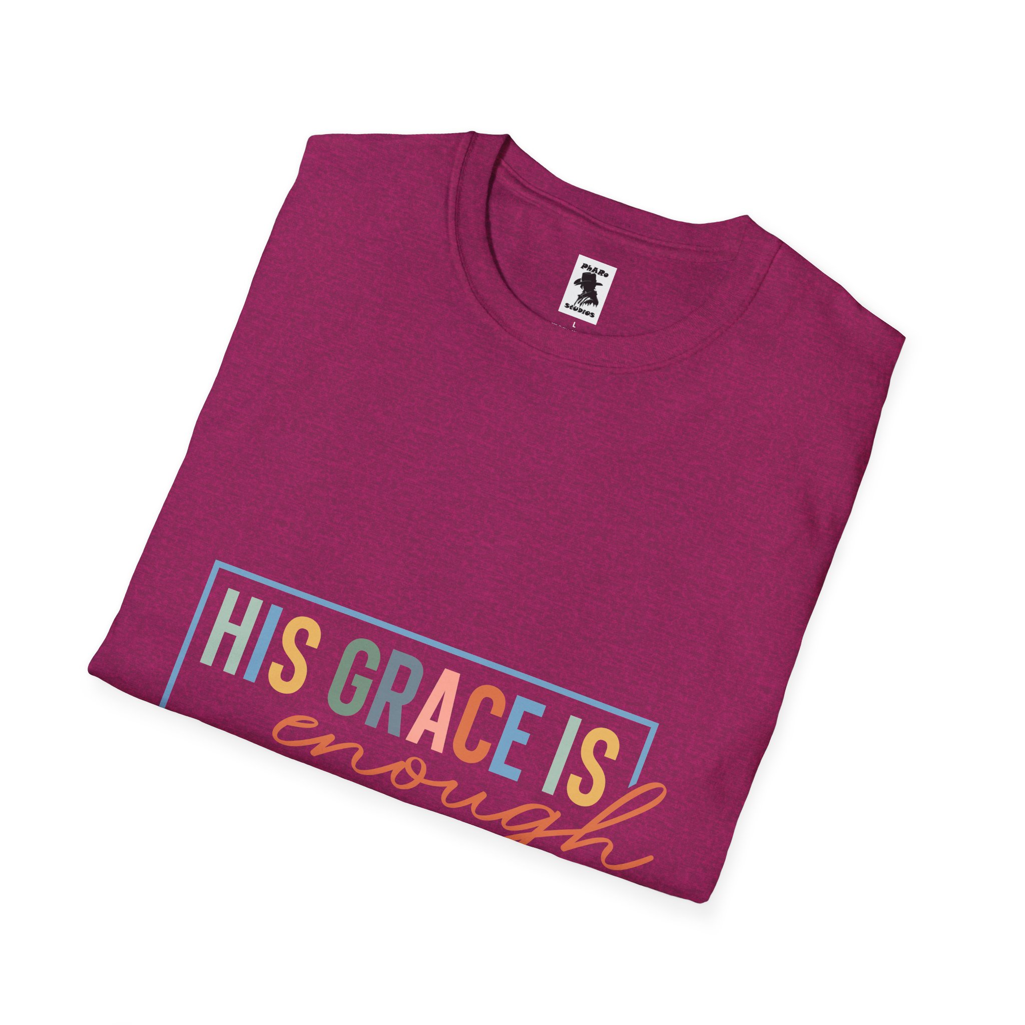 Inspirational Quote Unisex T-Shirt - 'His Grace Is Enough' - 2 Corinthians 12:9 - Image 24