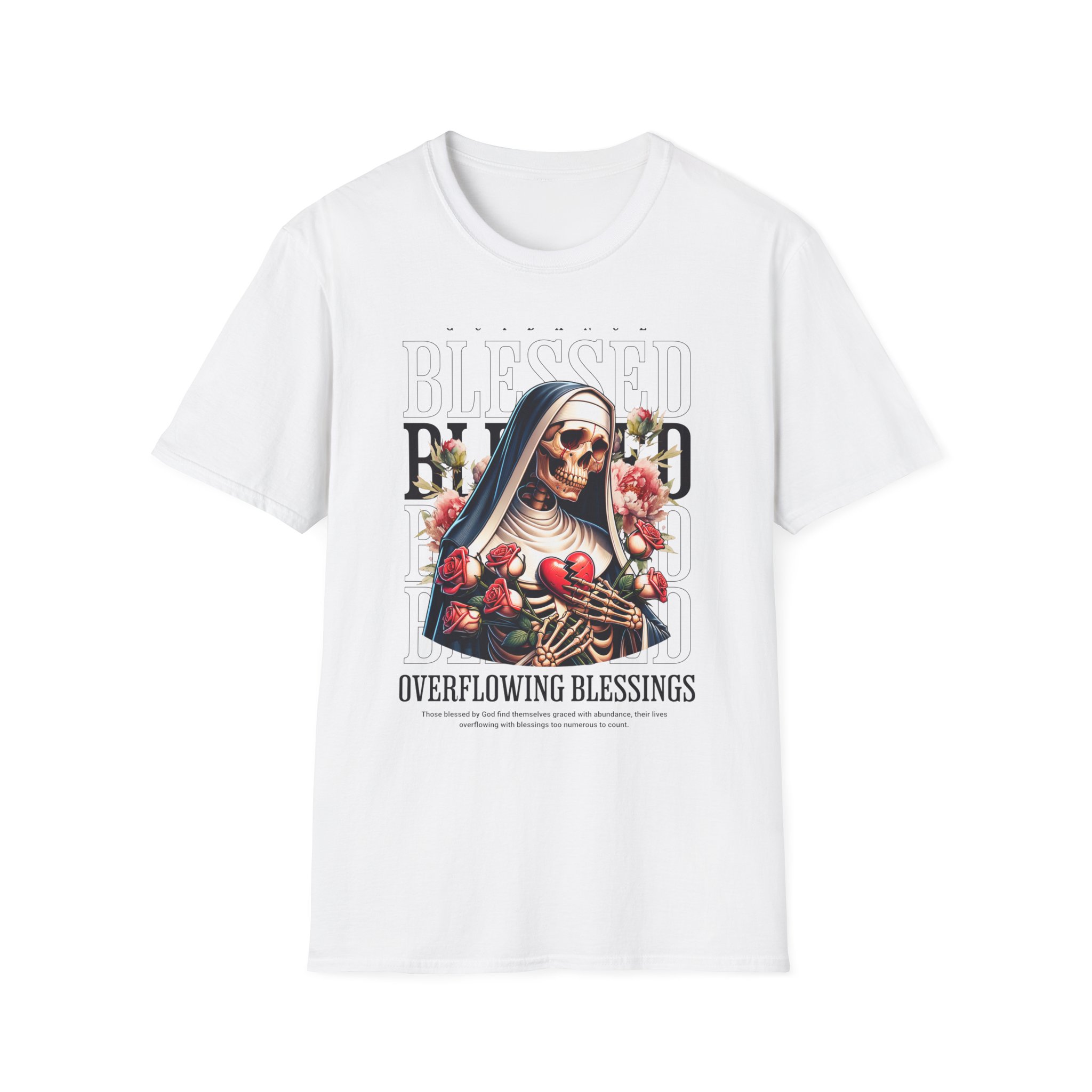 Blessed Nun T-Shirt — "Overflowing Blessings" Graphic Tee - Image 3