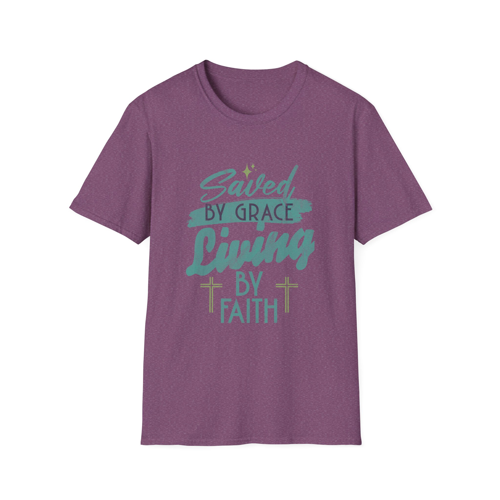 Saved by Grace, Living by Faith T-Shirt — Christian Faith Graphic Tee - Image 19