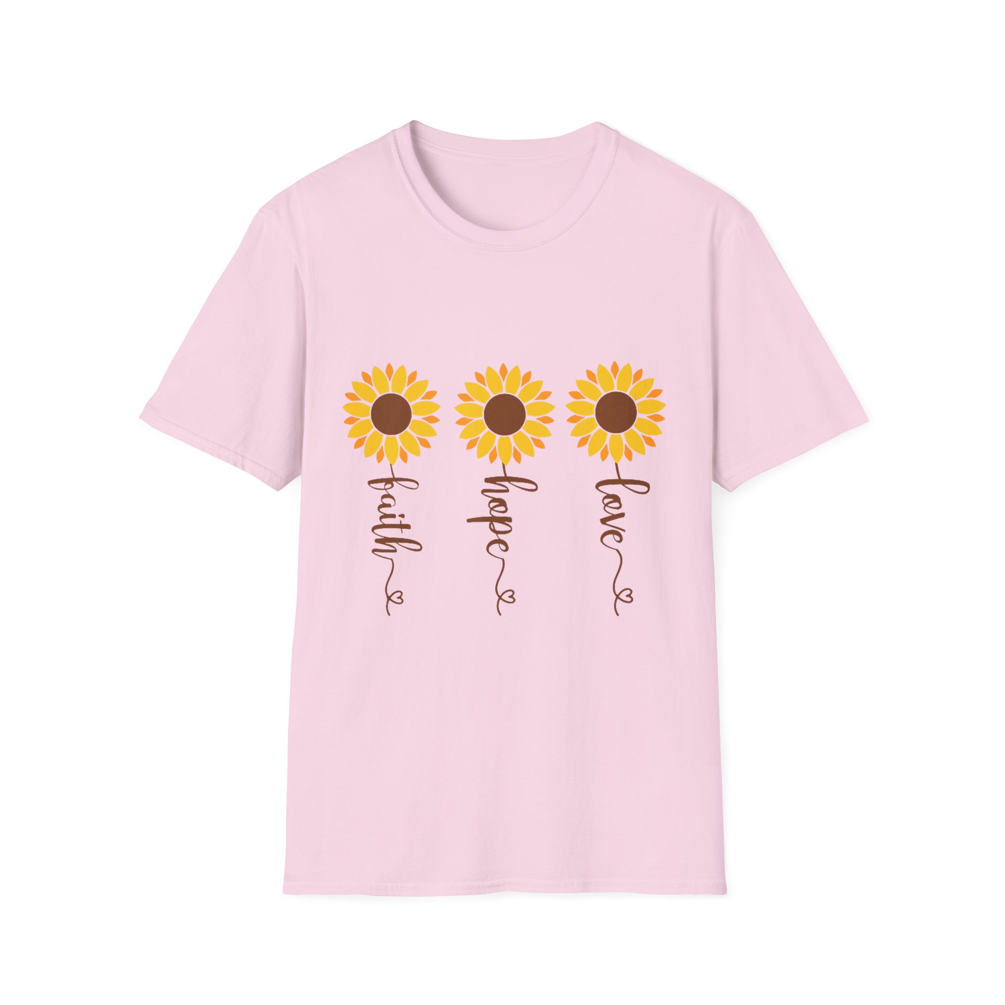 Sunflower Hope Faith Love T-Shirt — Inspirational Floral Tee - Image 7