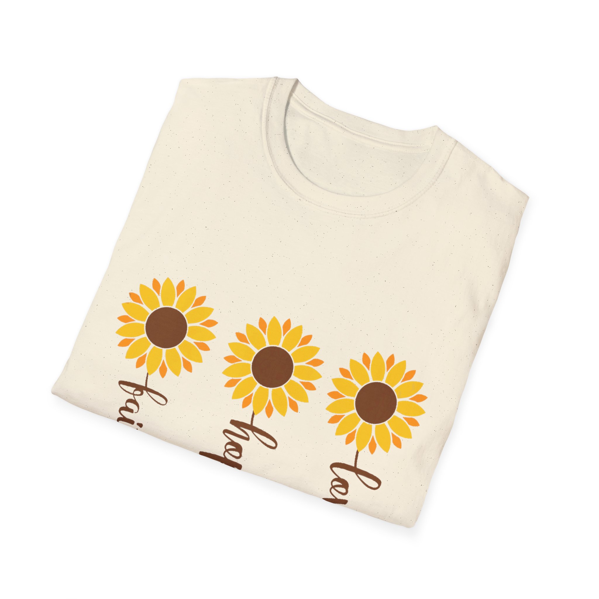 Sunflower Hope Faith Love T-Shirt — Inspirational Floral Tee - Image 2