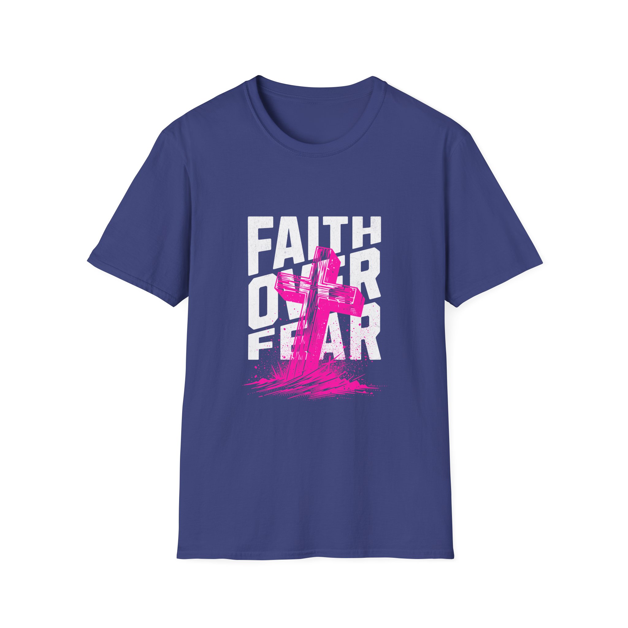 Faith Over Fear T‑Shirt — Pink Cross Christian Graphic Tee - Image 19