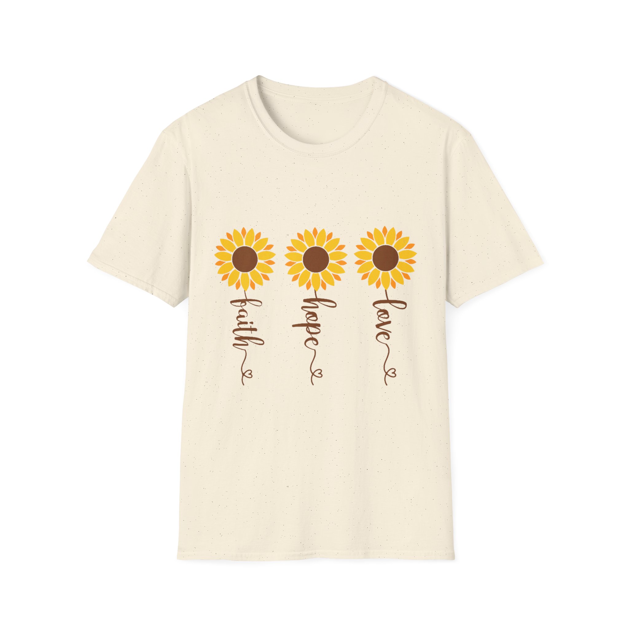 Sunflower Hope Faith Love T-Shirt — Inspirational Floral Tee